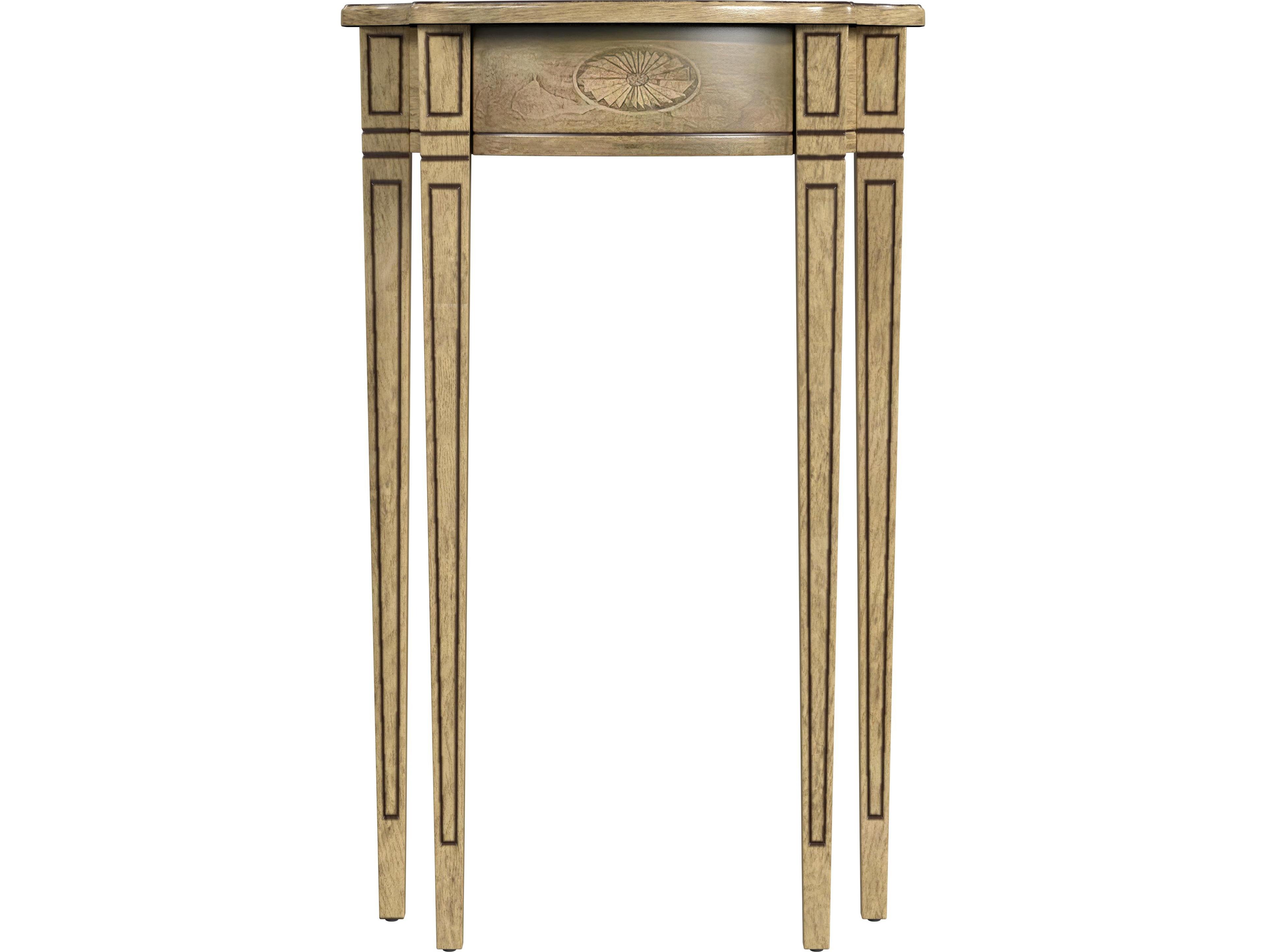 Butler Chester Demilune Wood Antique Beige Console Table
