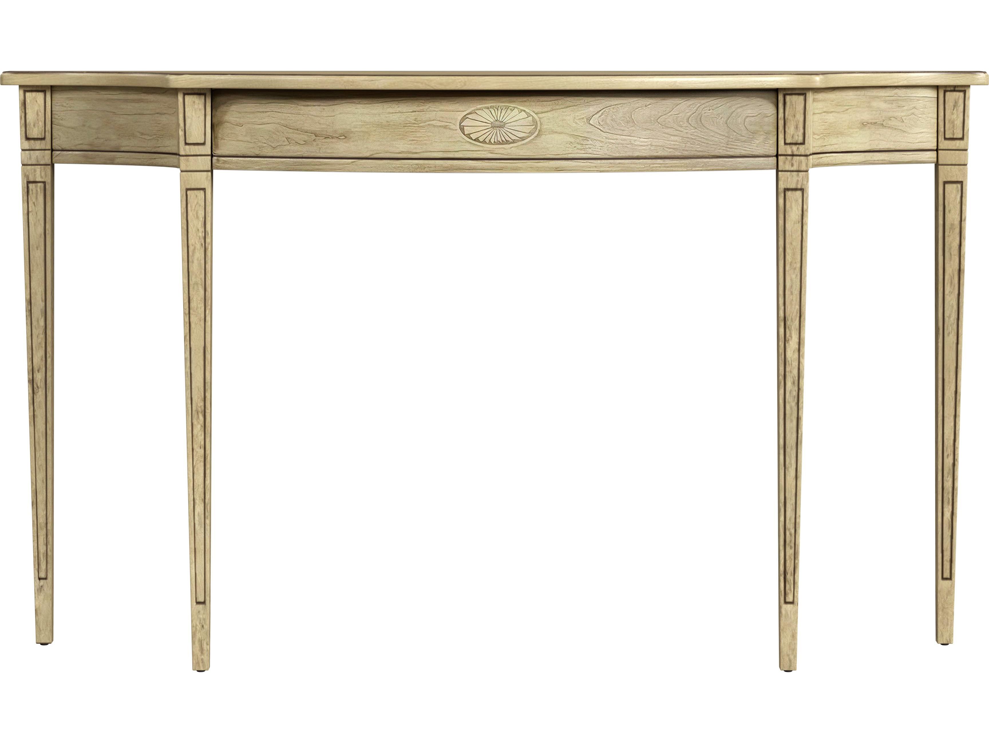 Butler Chester Demilune Wood Antique Beige Console Table