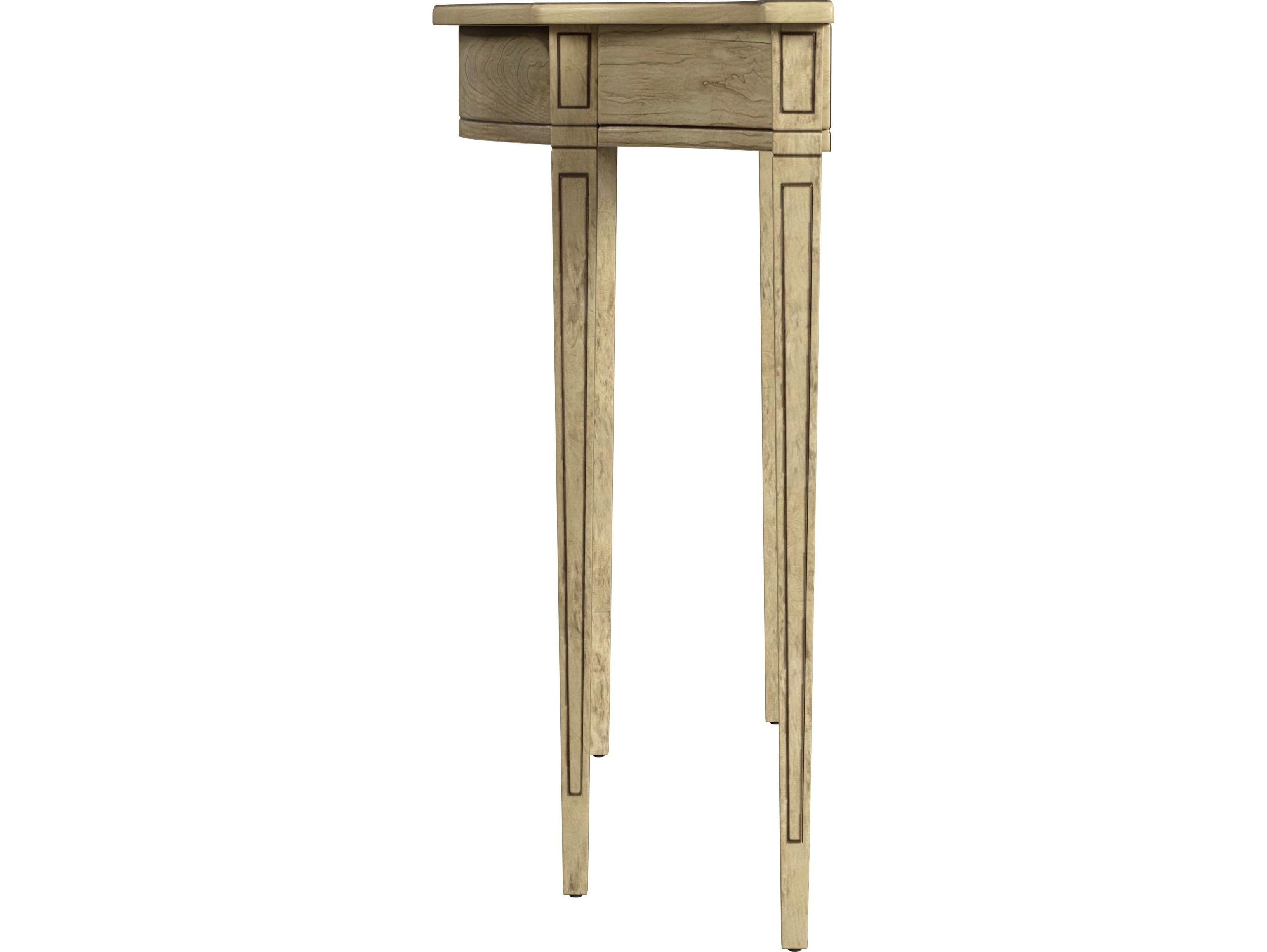 Butler Chester Demilune Wood Antique Beige Console Table