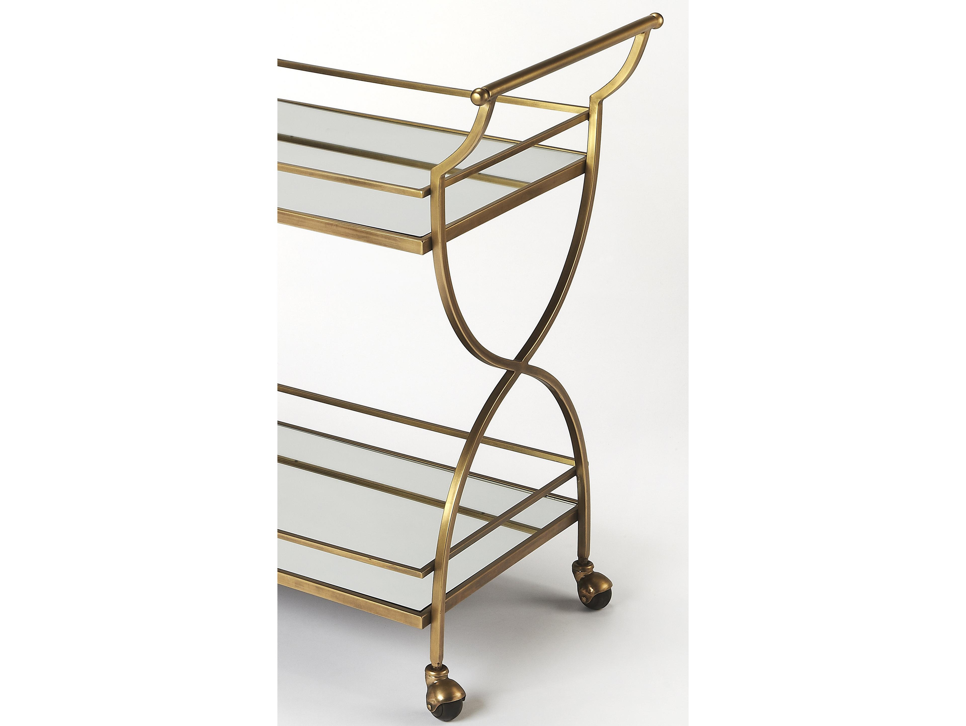 Butler Graci Glass Antique Gold Bar Cart