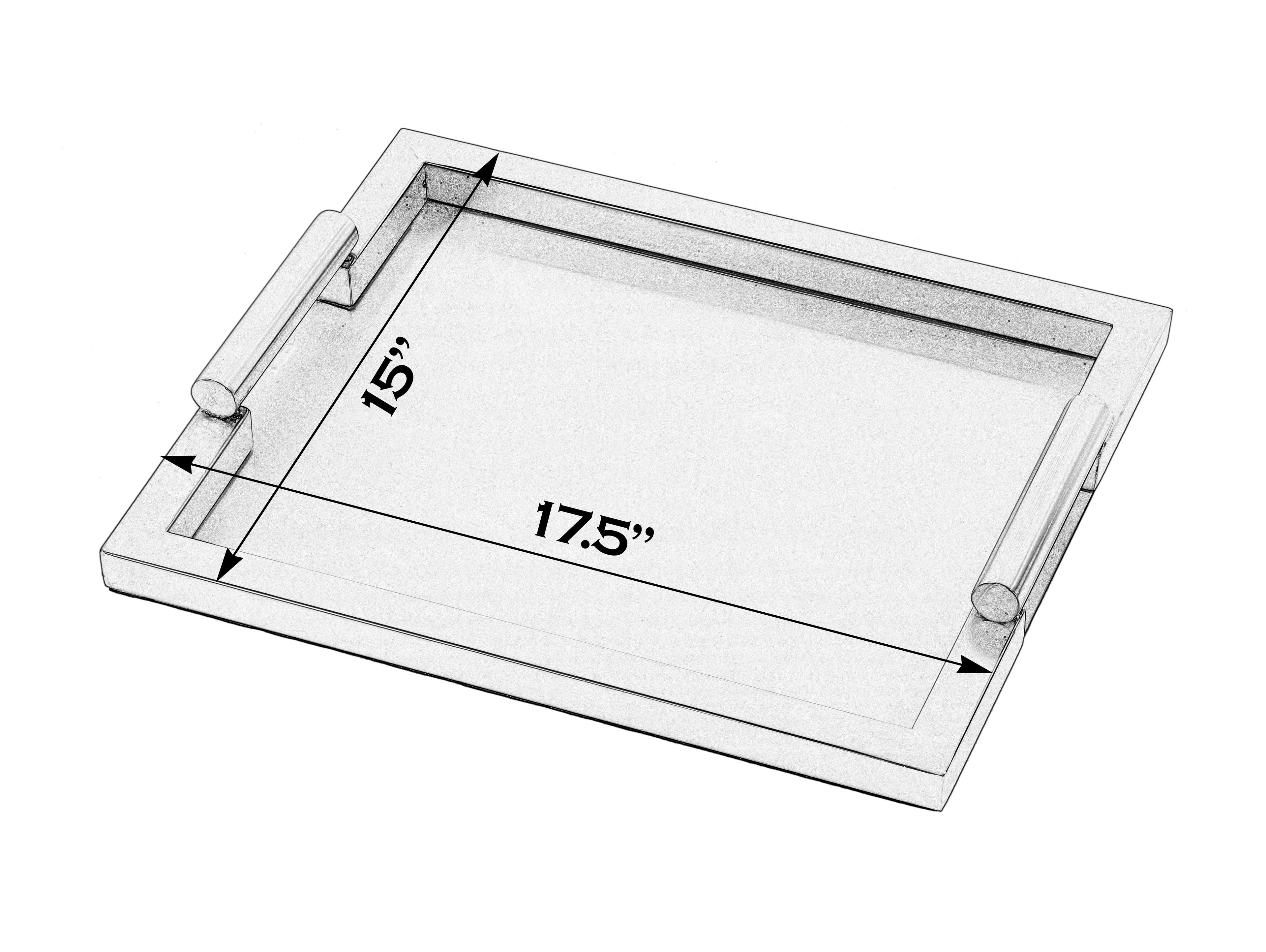 Butler Morante Rectangular Stainless Steel Serving Tray with Handles