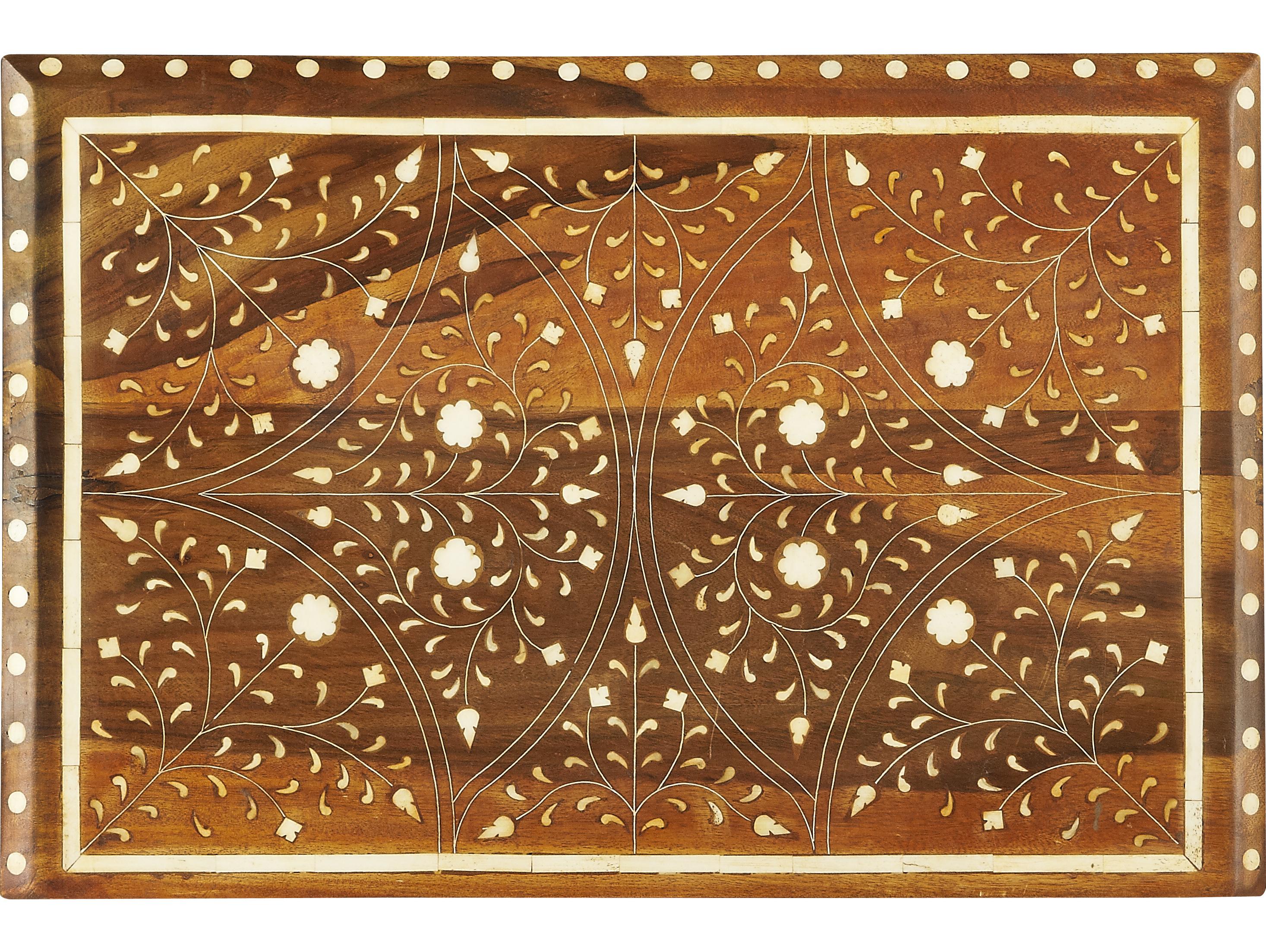 Butler Chevrier Wood & Bone Inlay Brown Accent Chest