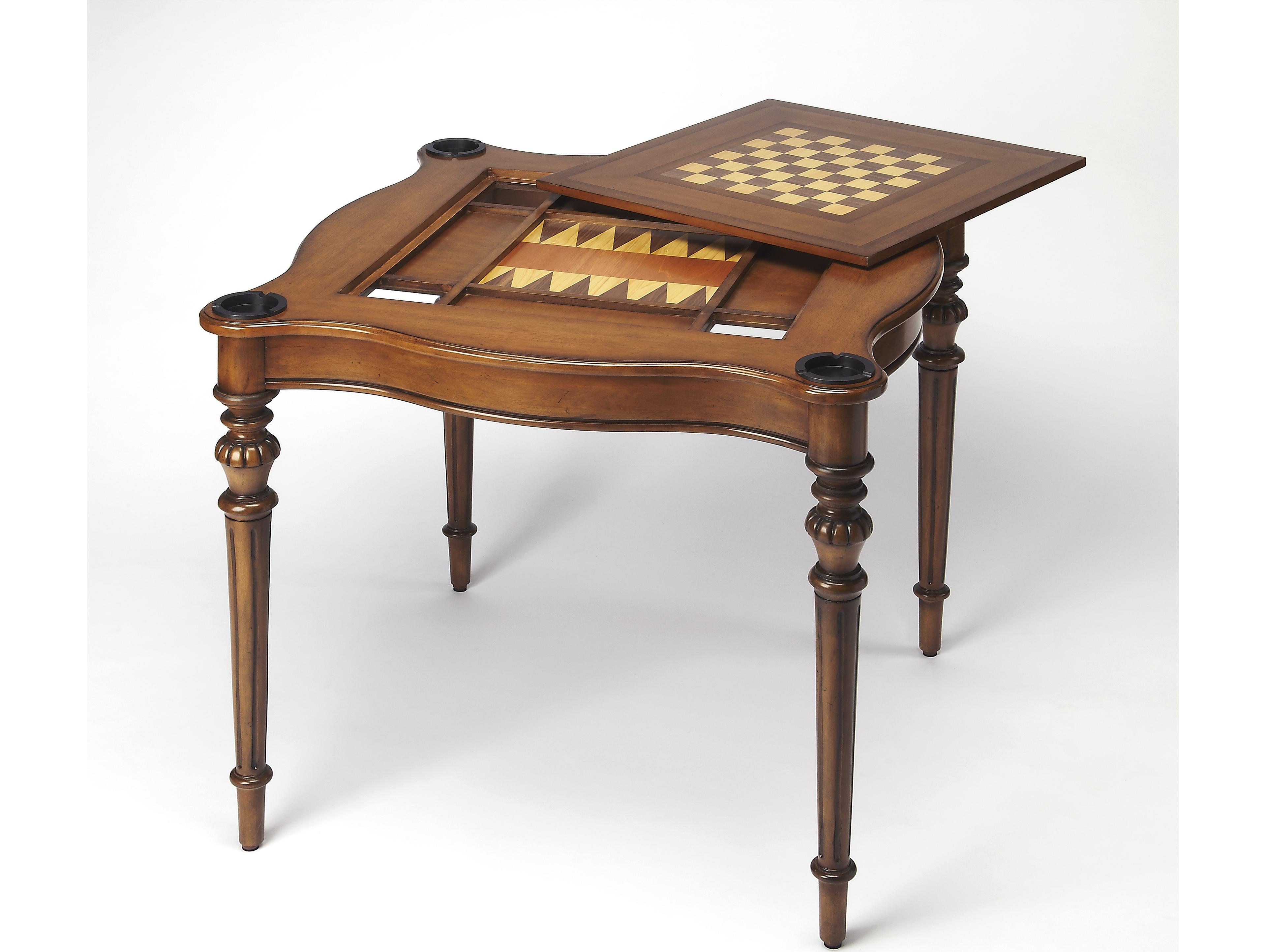 Butler Eastwick Brown Mahogany Wood Antique Cherry Game Table
