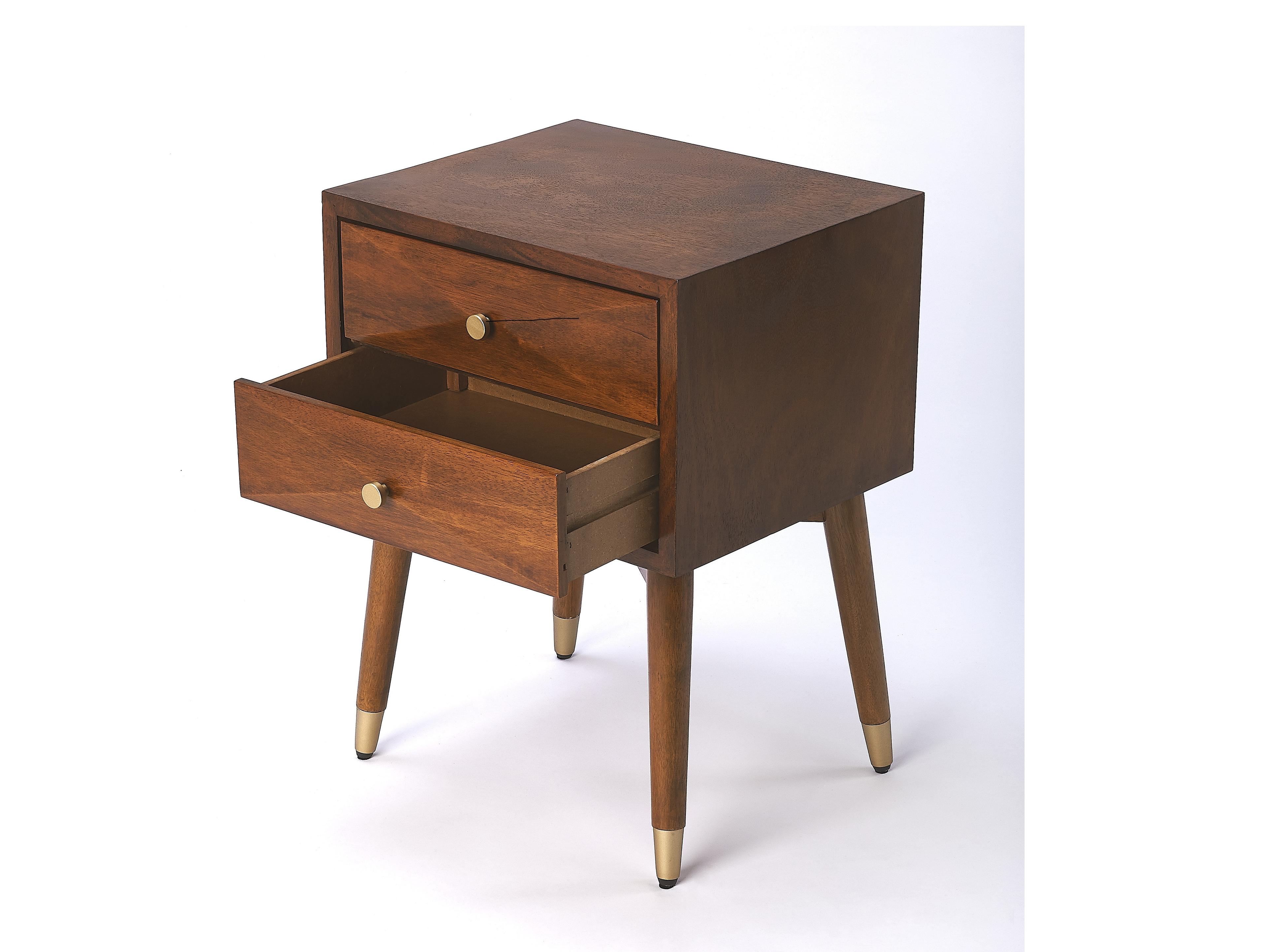 Butler Zelda 2-Drawers Brown Mahogany Wood Nightstand