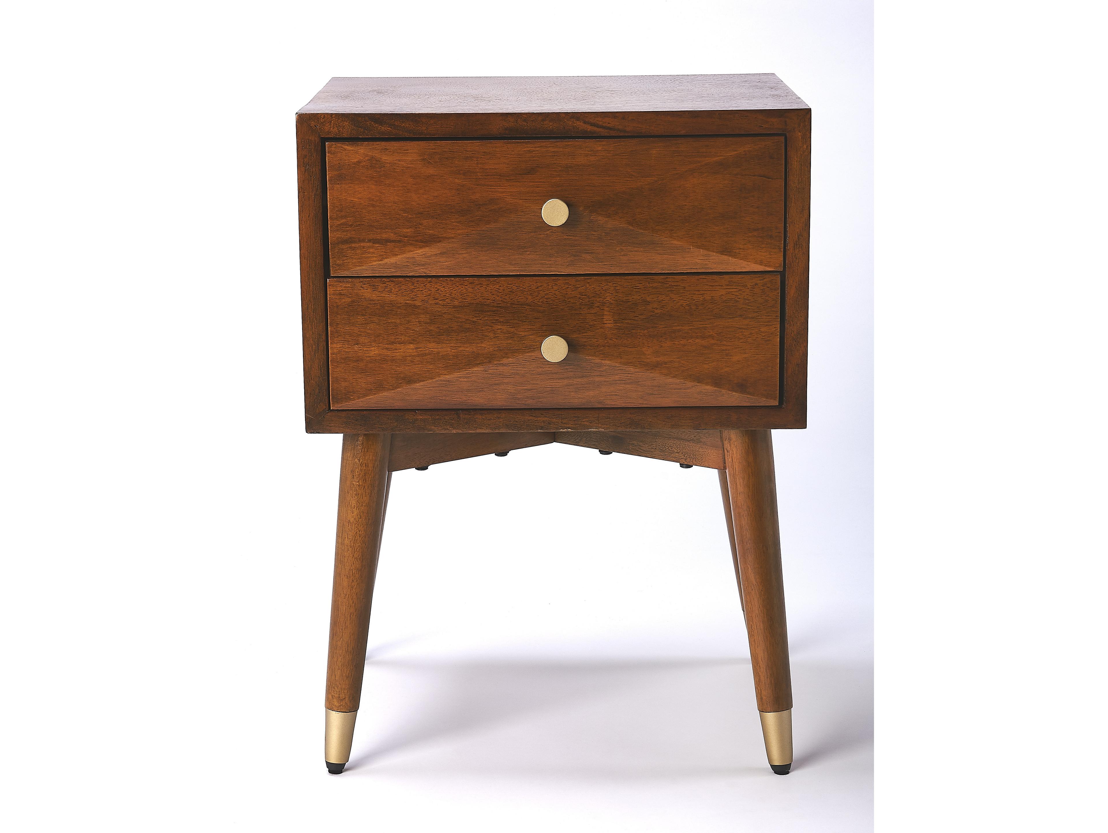 Butler Zelda 2-Drawers Brown Mahogany Wood Nightstand