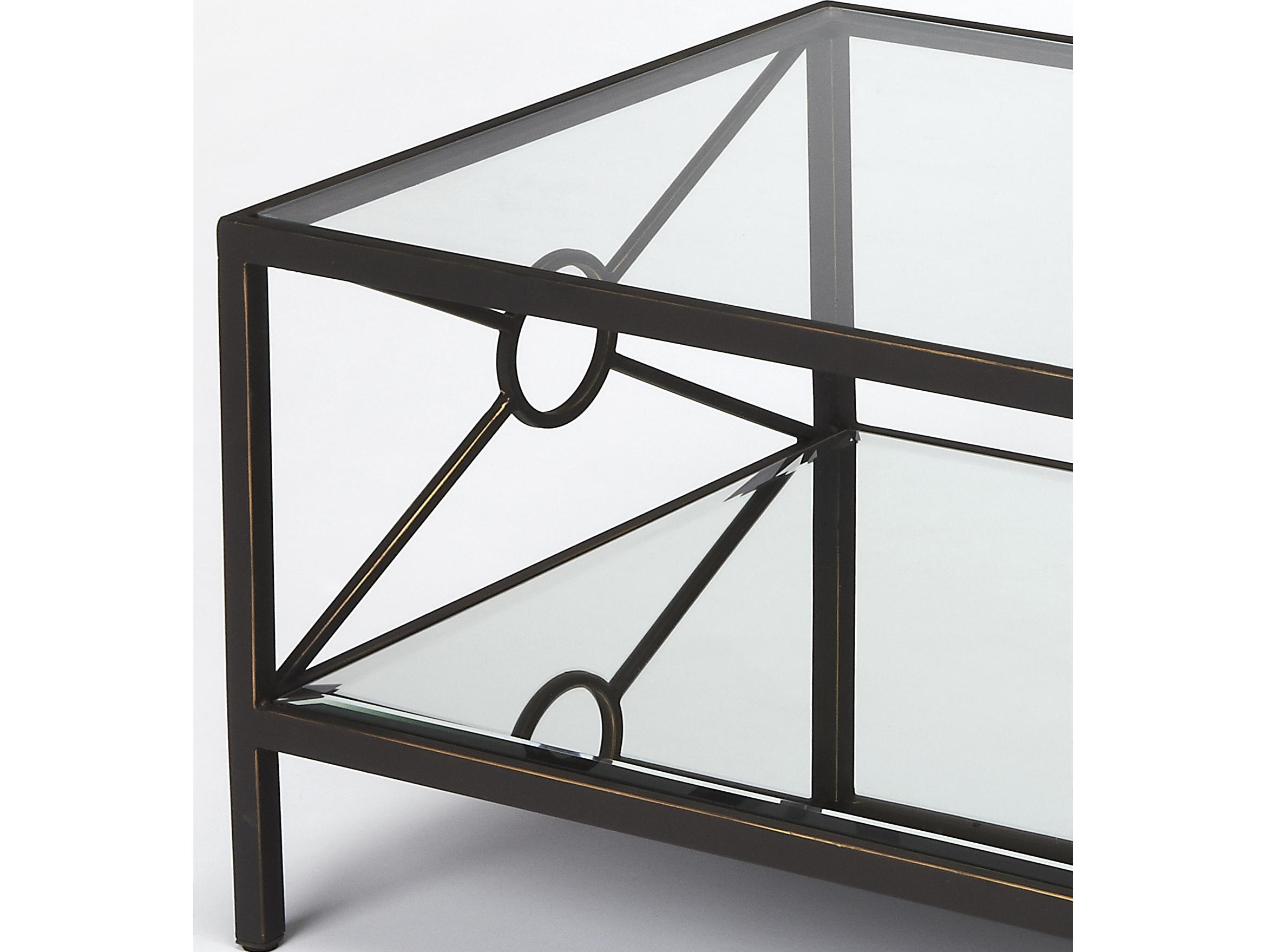 Butler Metropolis Rectangular Glass Metalworks Coffee Table