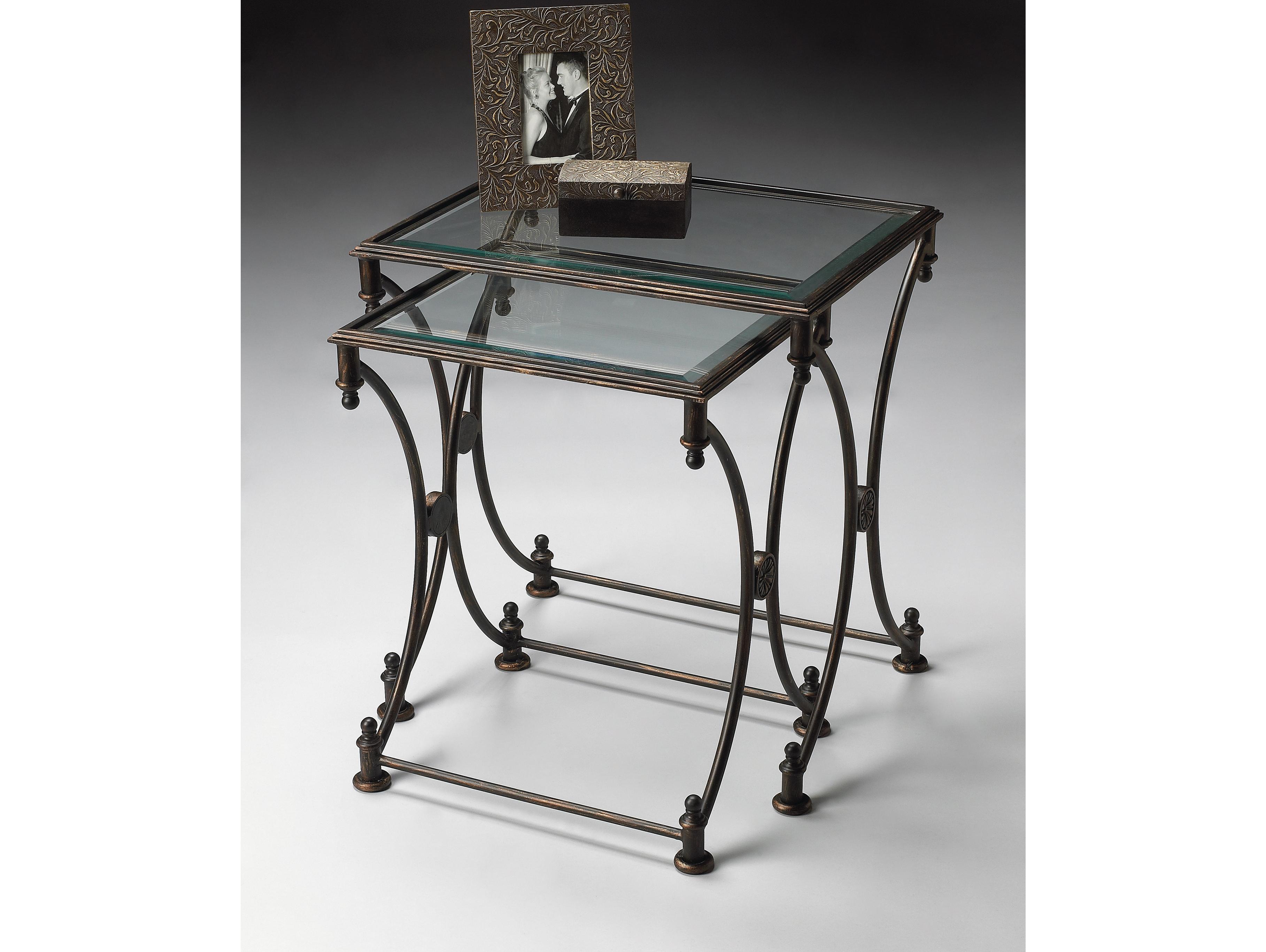 Butler Beverly Rectangular Glass Metalworks End Table
