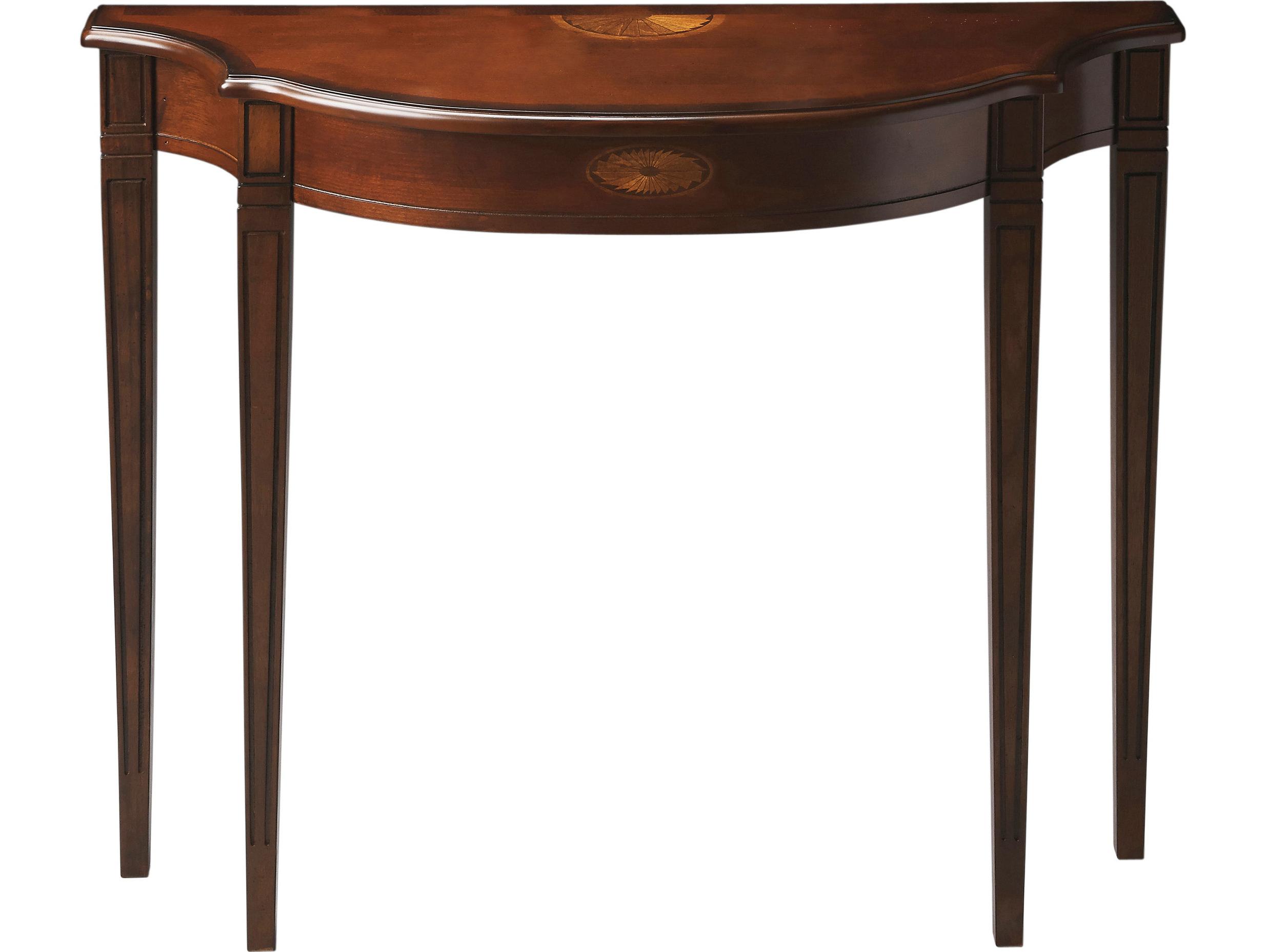 Butler Chester Demilune Wood Cherry Console Table