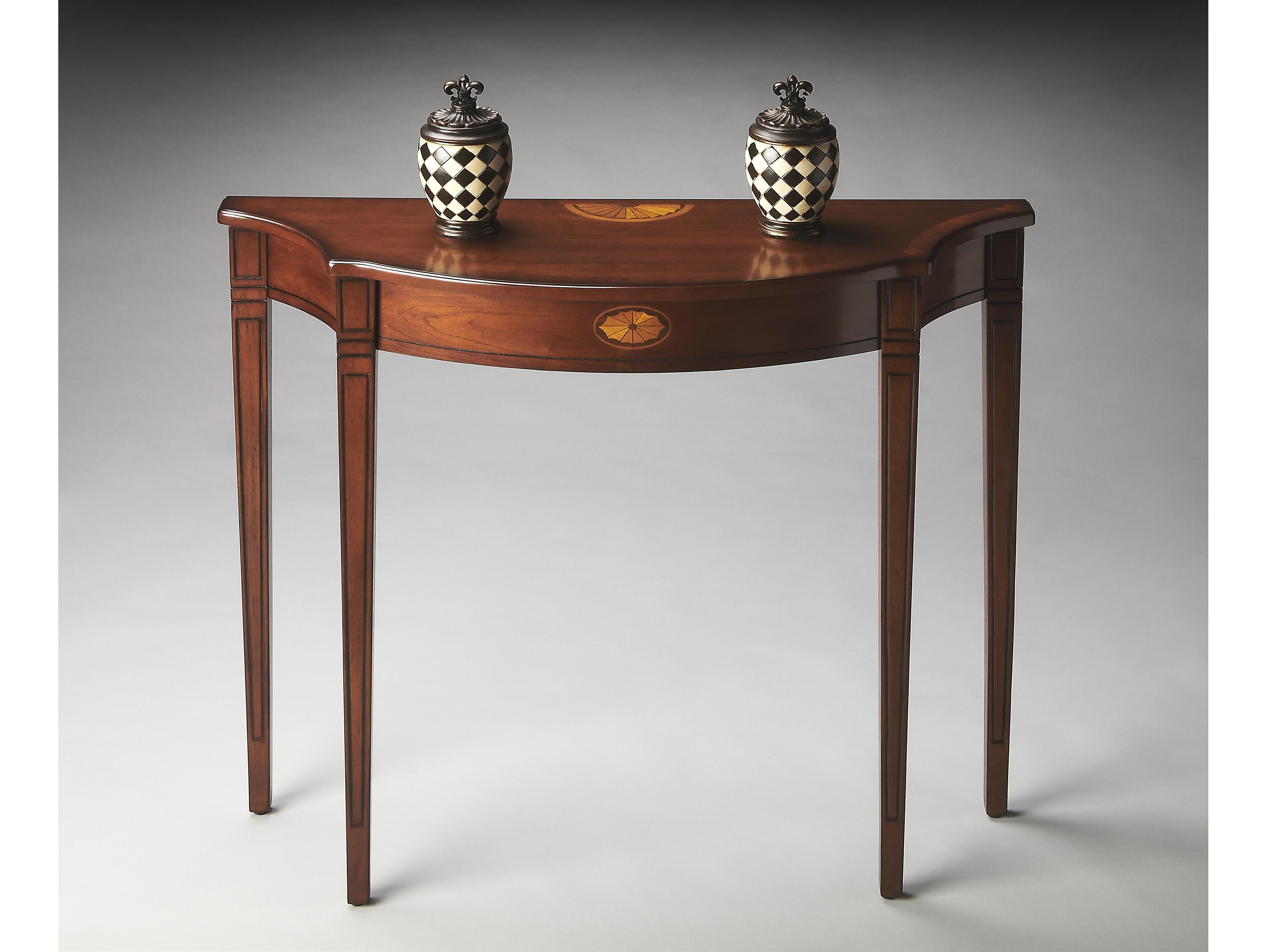 Butler Chester Demilune Wood Olive Ash Console Table