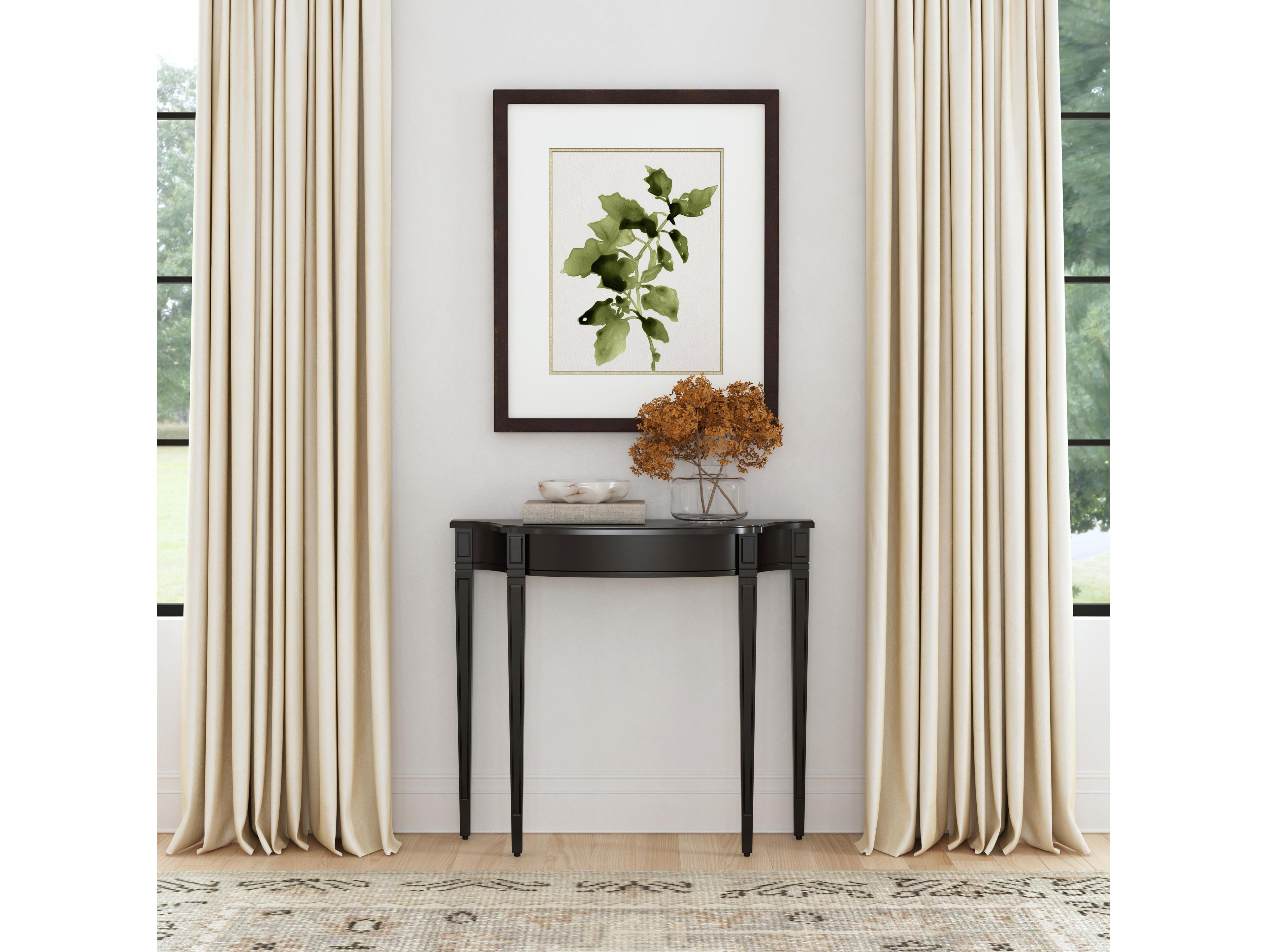 Butler Chester Demilune Wood Black Licorice Console Table