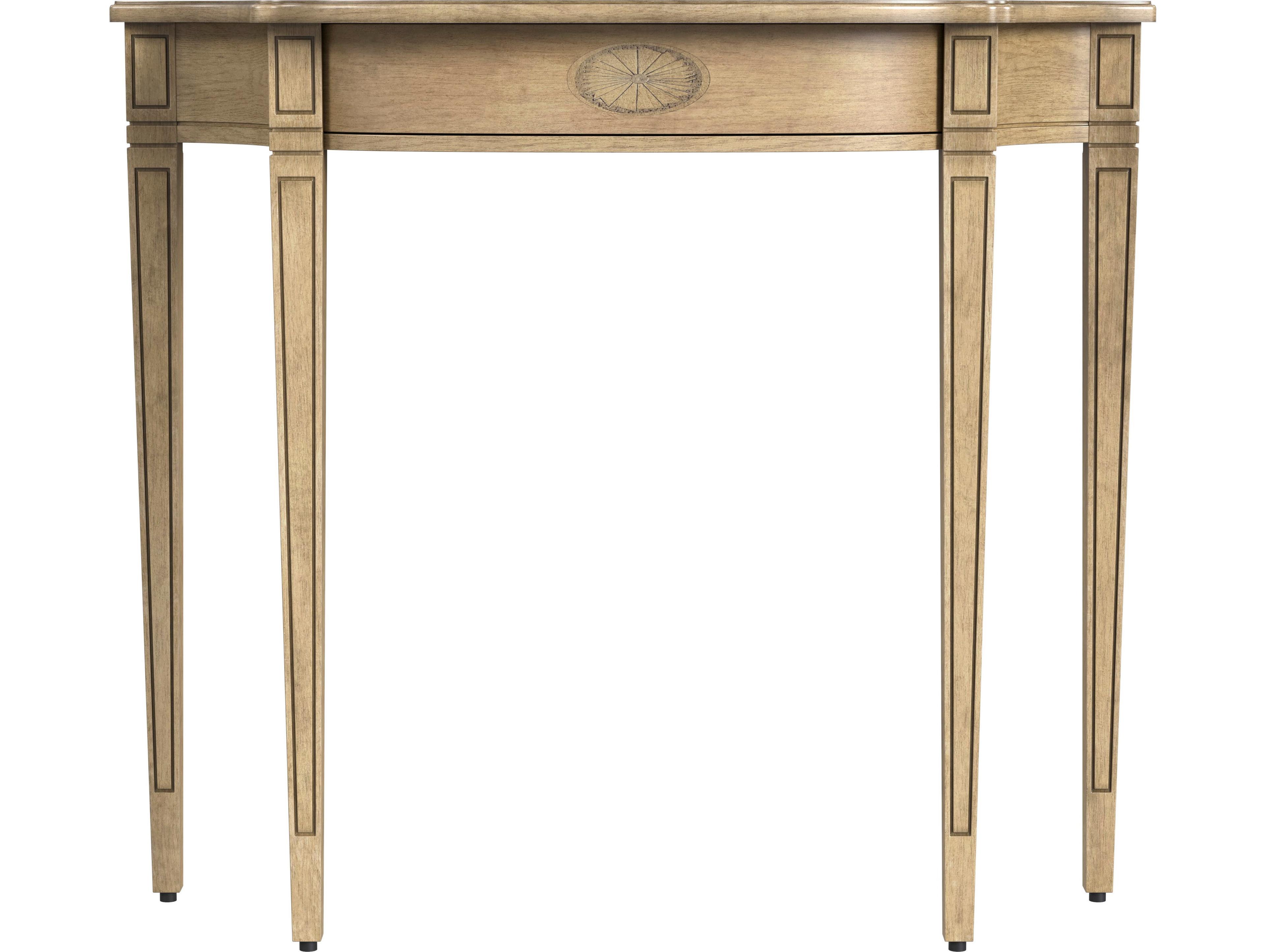 Butler Chester Demilune Wood Antique Beige Console Table