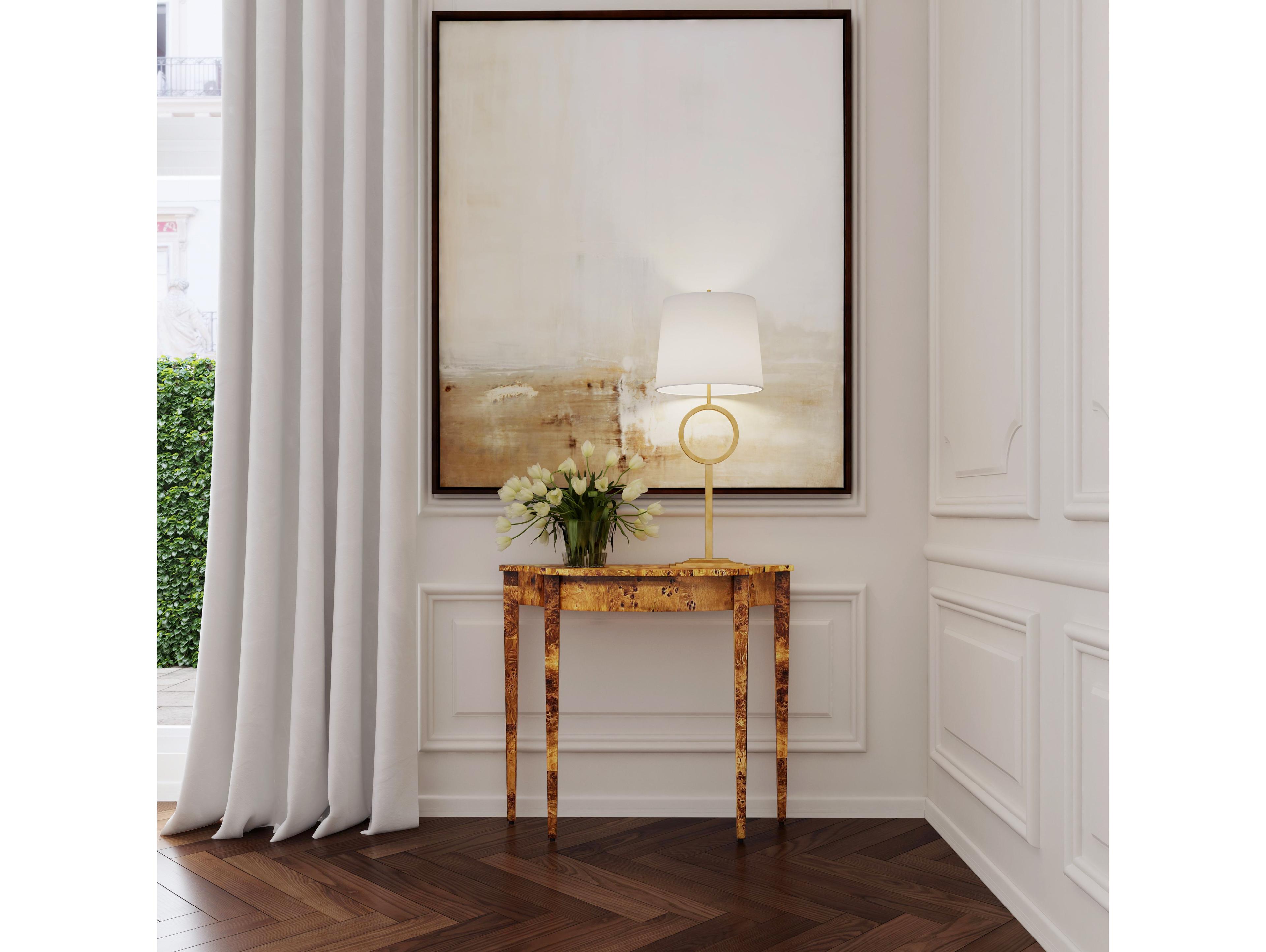 Butler Chester Demilune Wood Traditional Burl Console Table