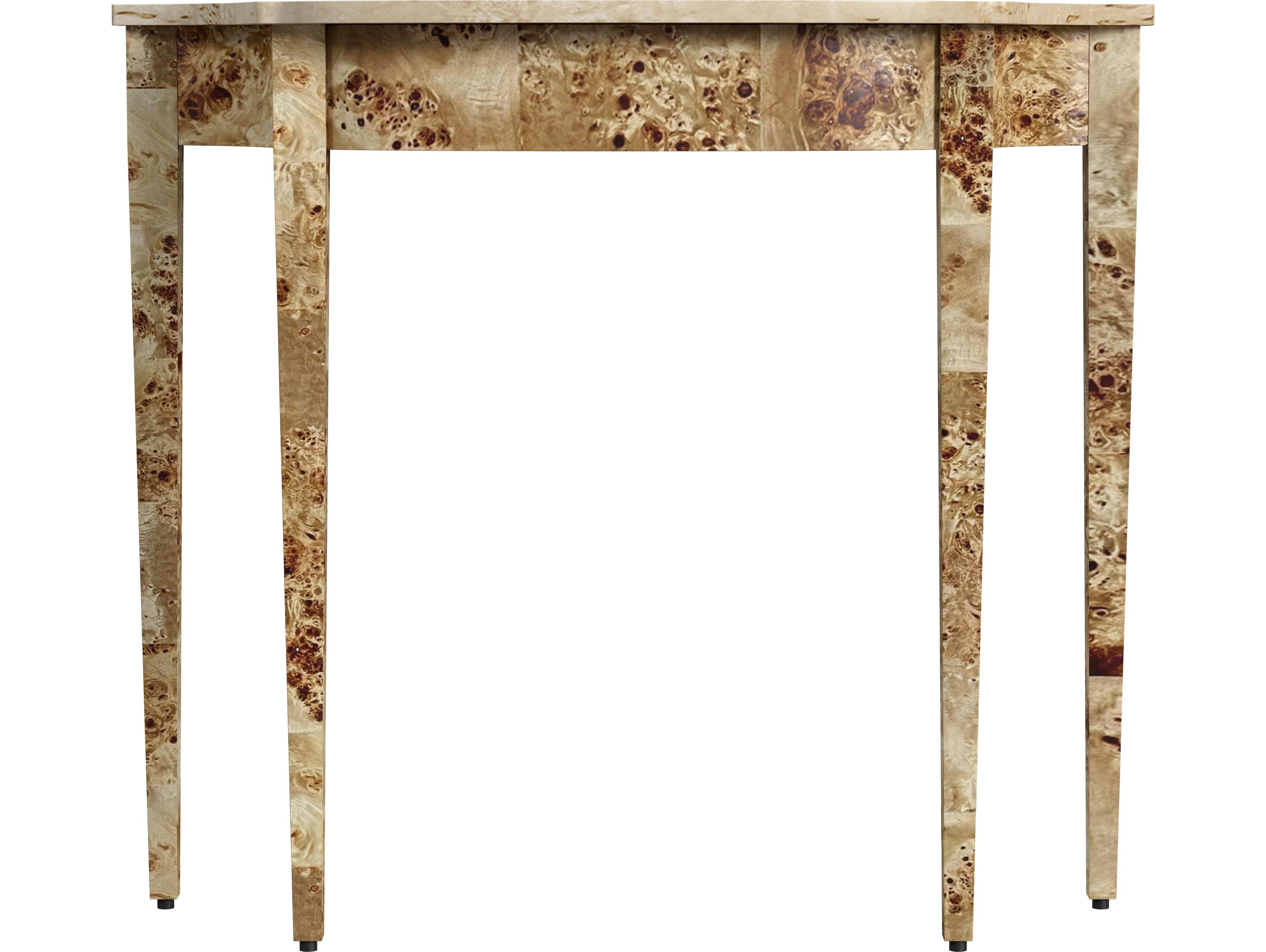 Butler Chester Demilune Wood Light Burl Console Table