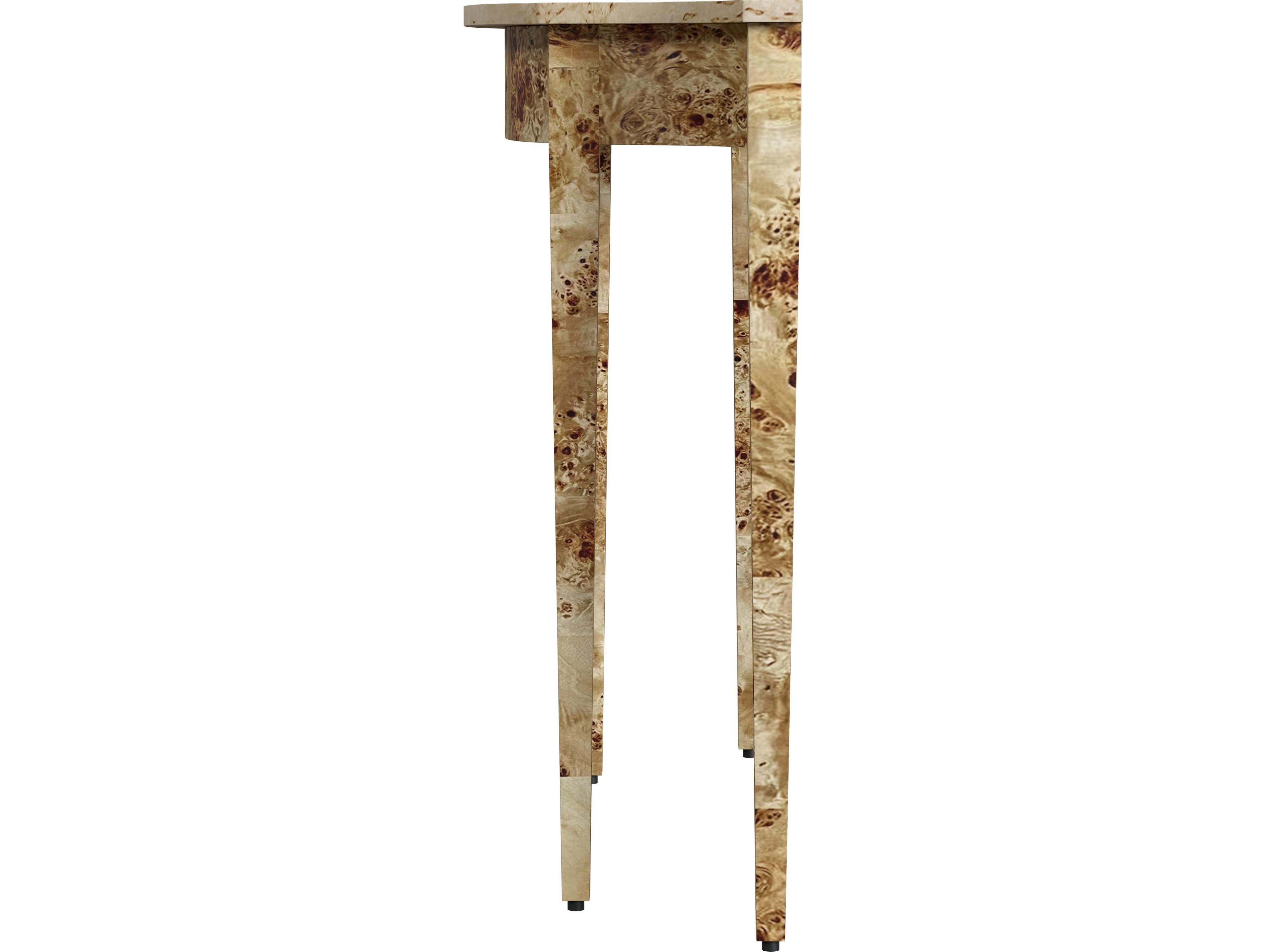 Butler Chester Demilune Wood Light Burl Console Table