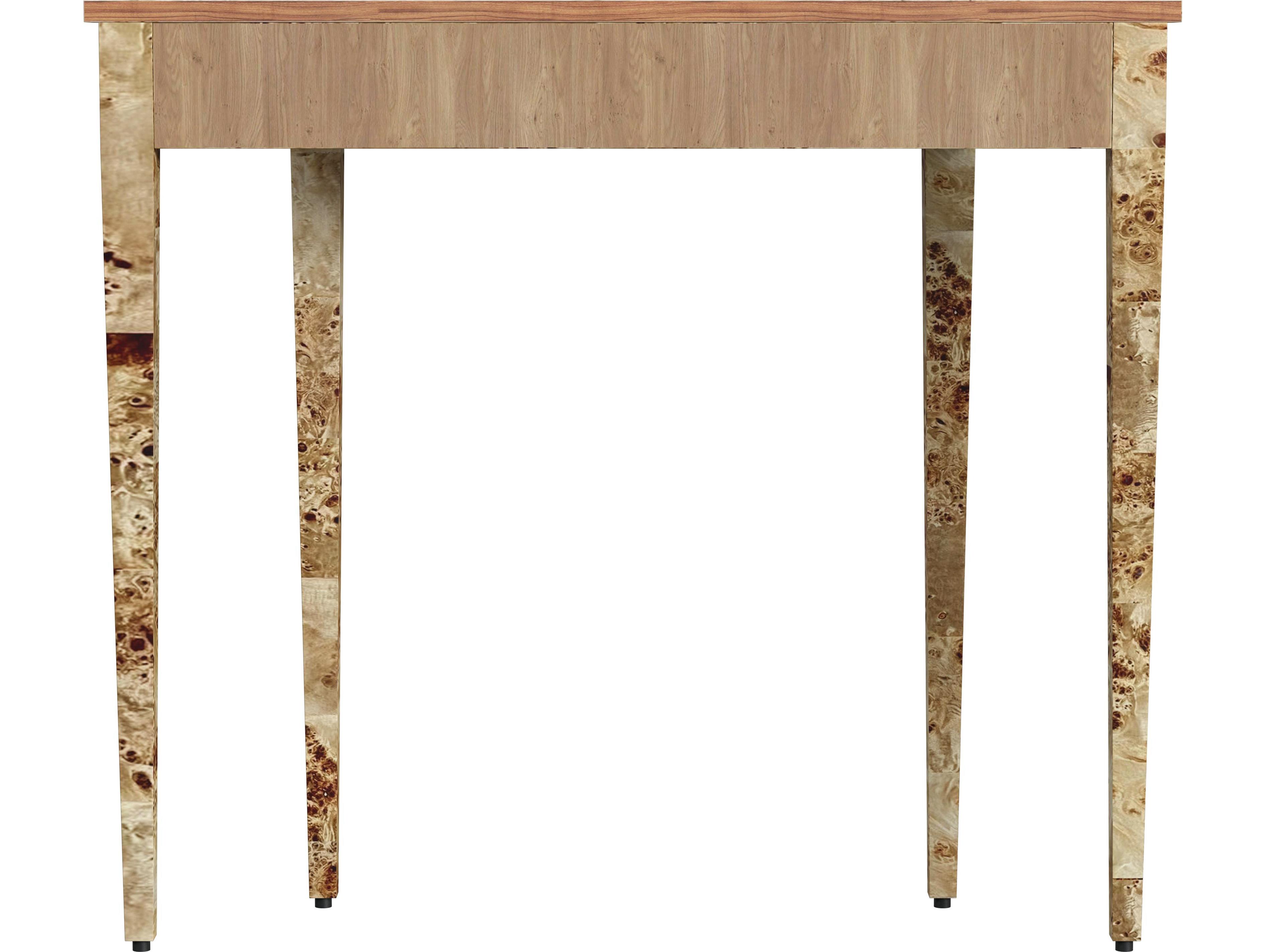 Butler Chester Demilune Wood Light Burl Console Table