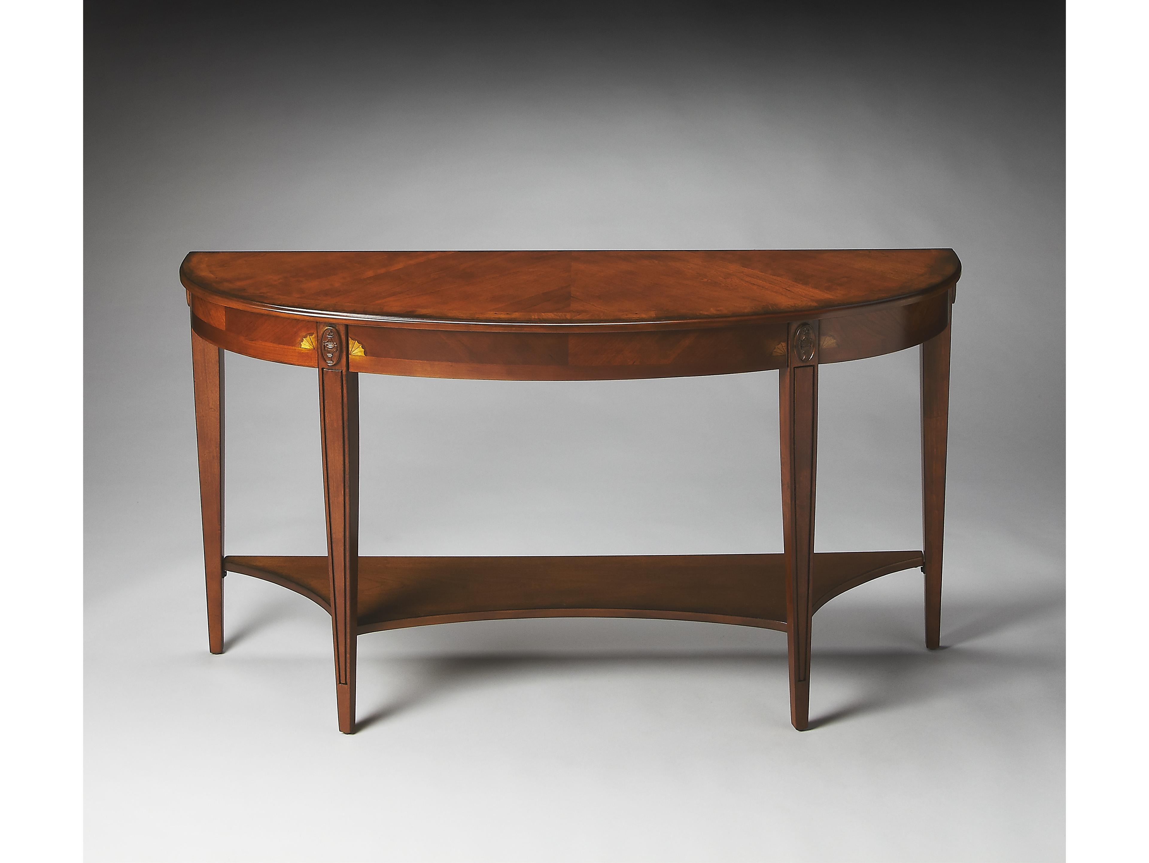 Butler Astor Demilune Wood Olive Ash Console Table