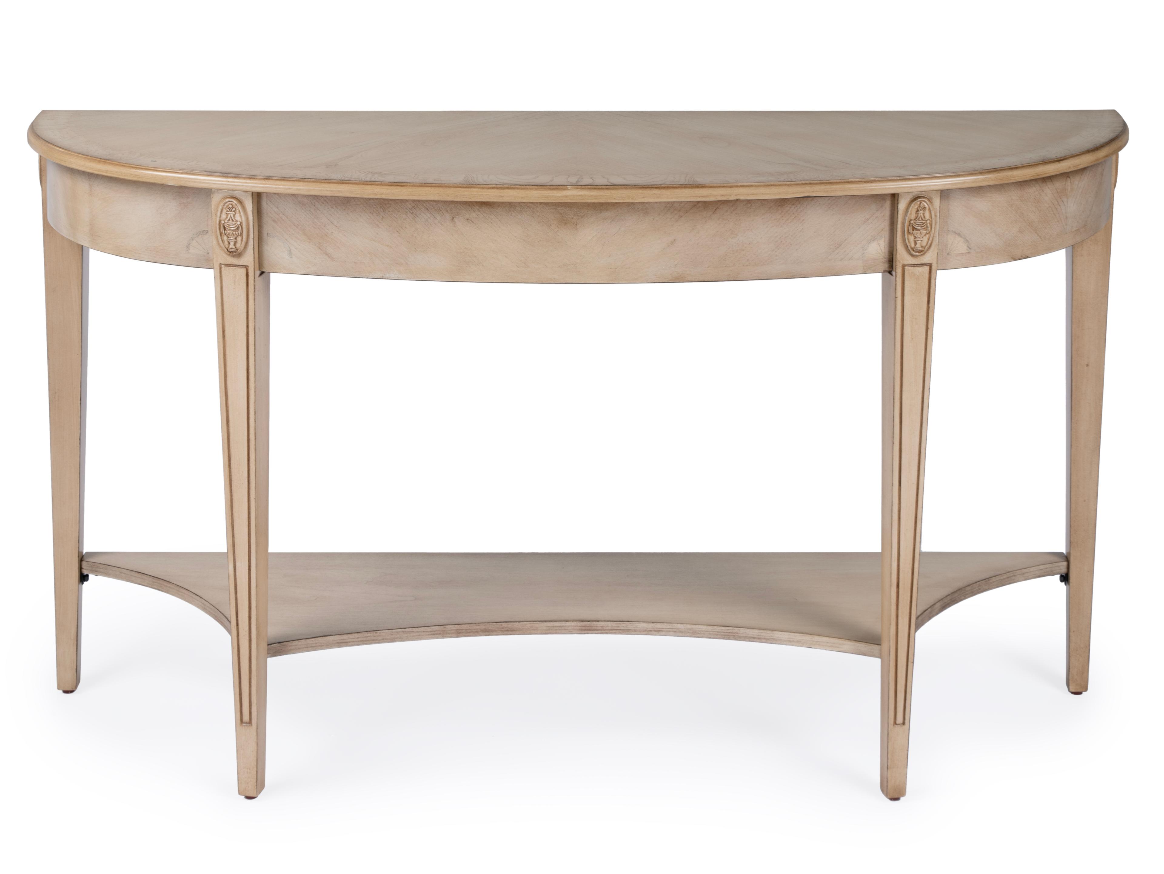 Butler Astor Demilune Wood Antique Beige Console Table