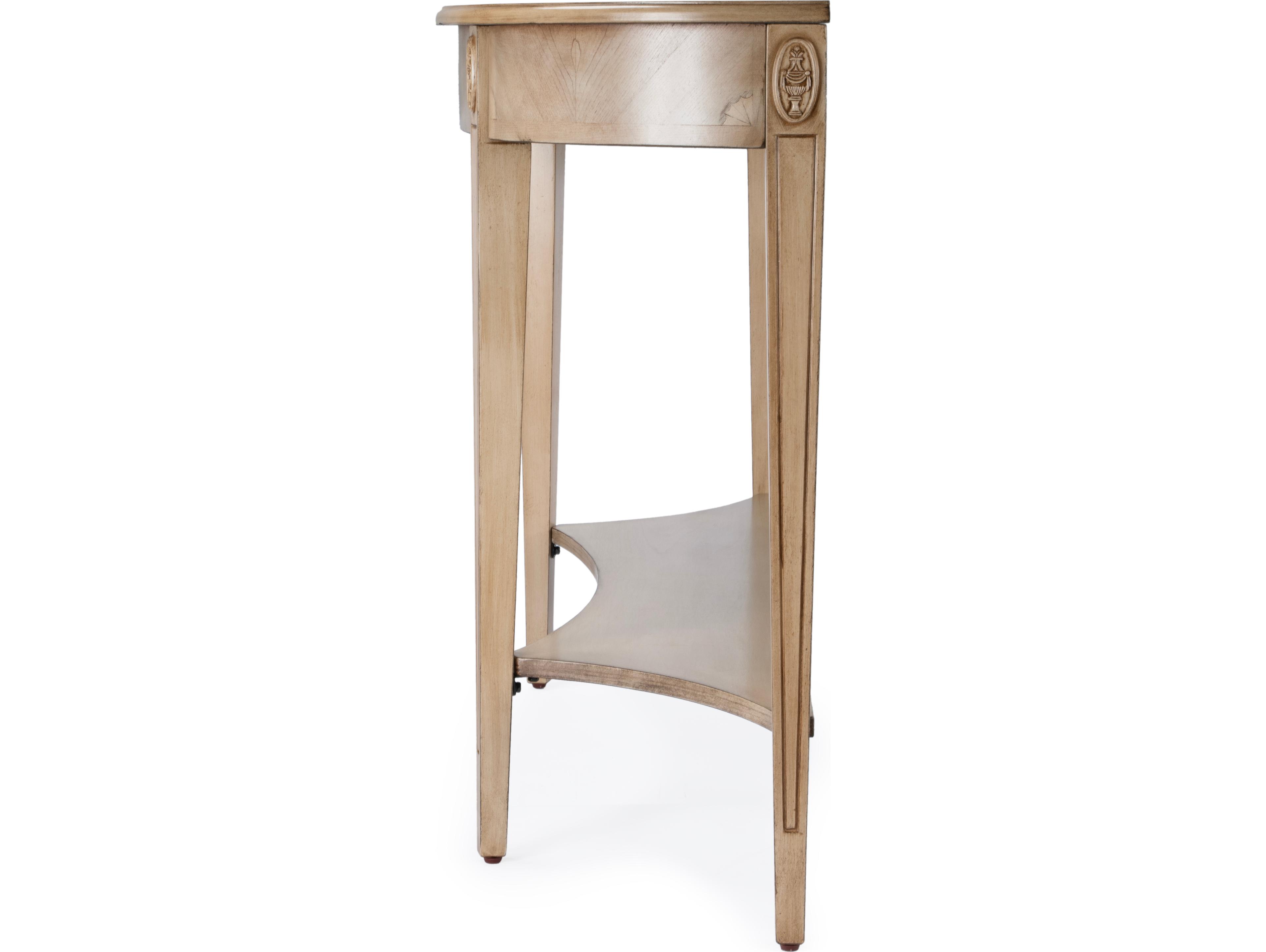 Butler Astor Demilune Wood Antique Beige Console Table
