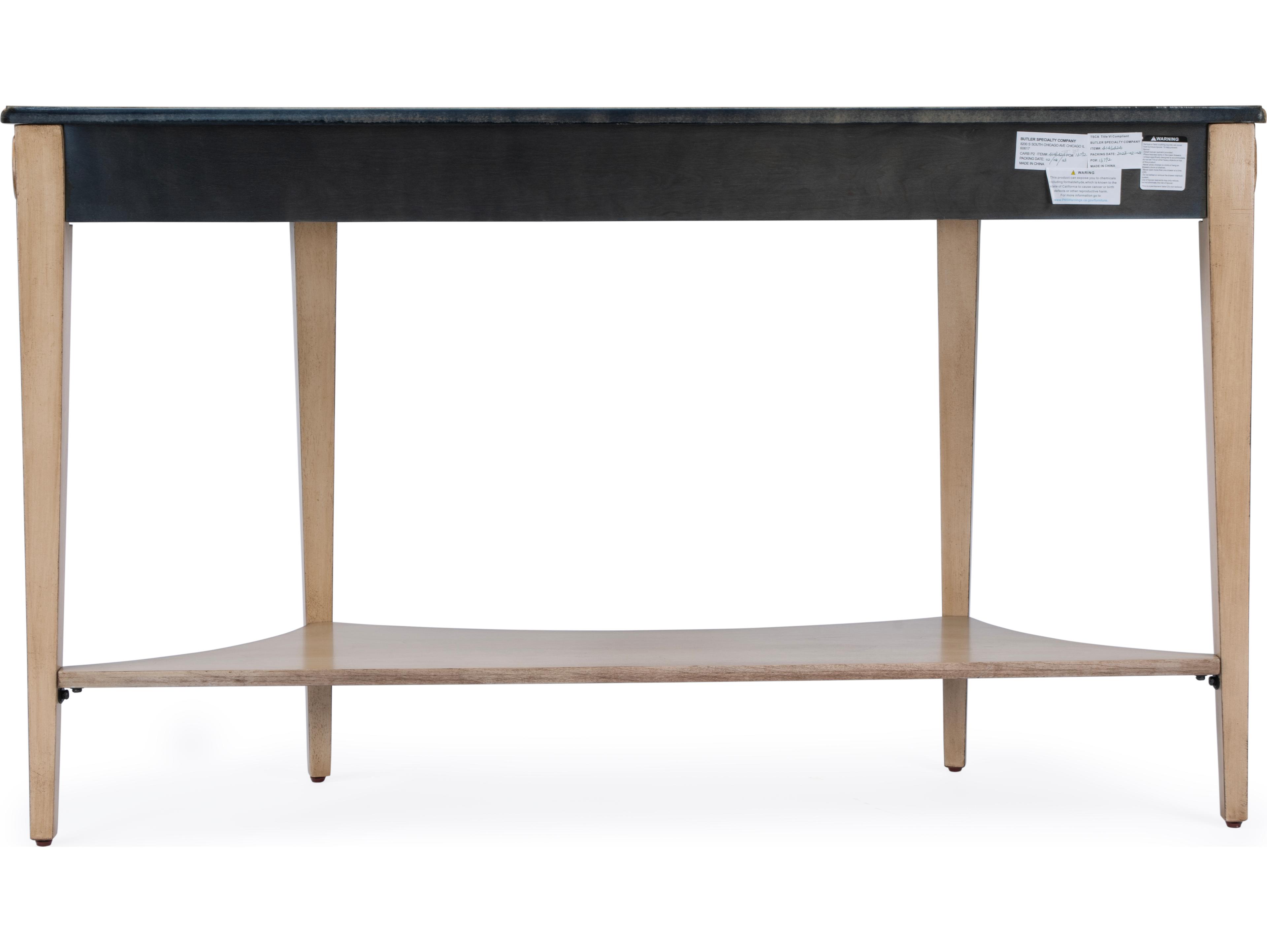 Butler Astor Demilune Wood Antique Beige Console Table