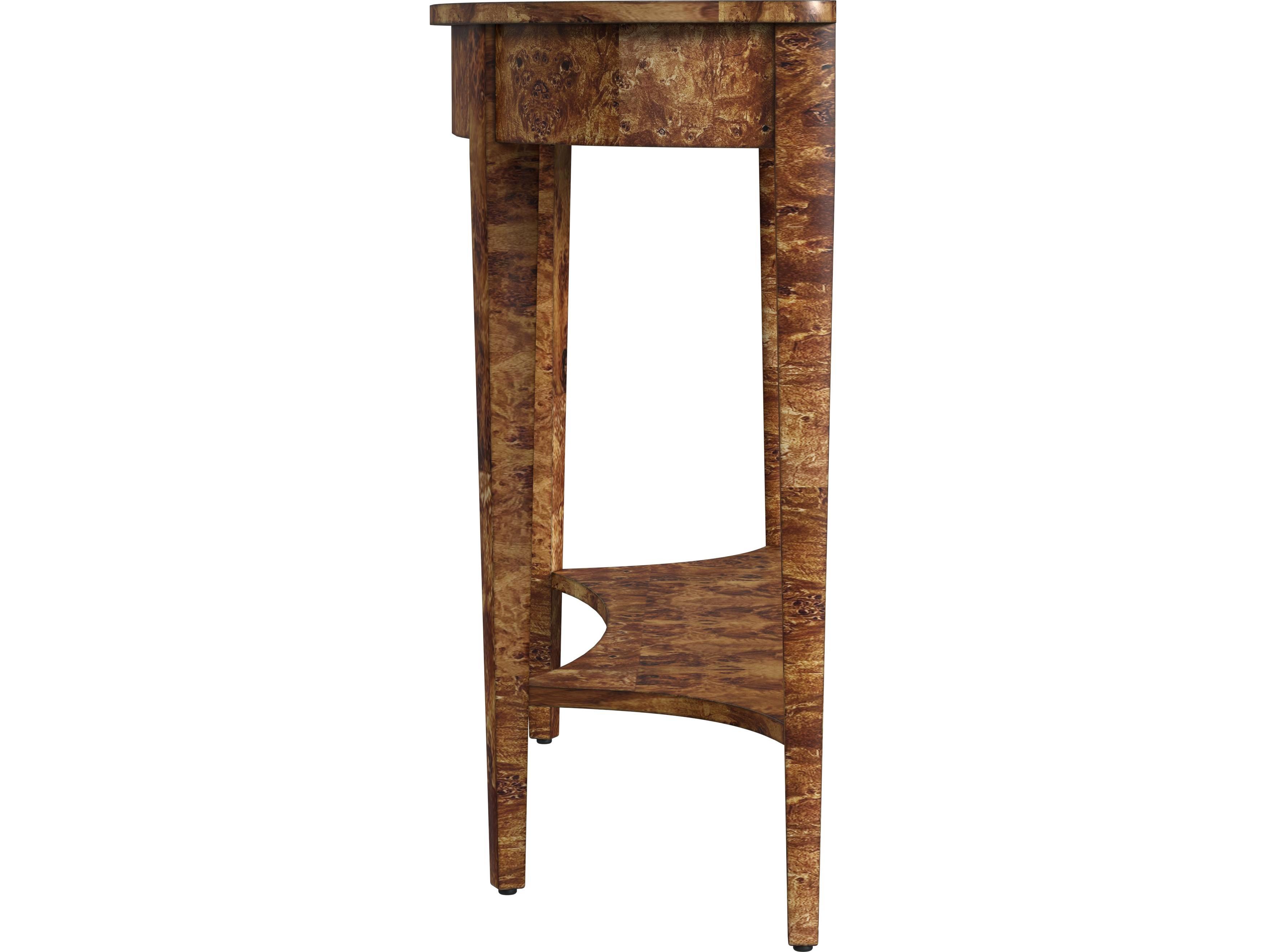 Butler Astor Demilune Wood Traditional Burl Console Table