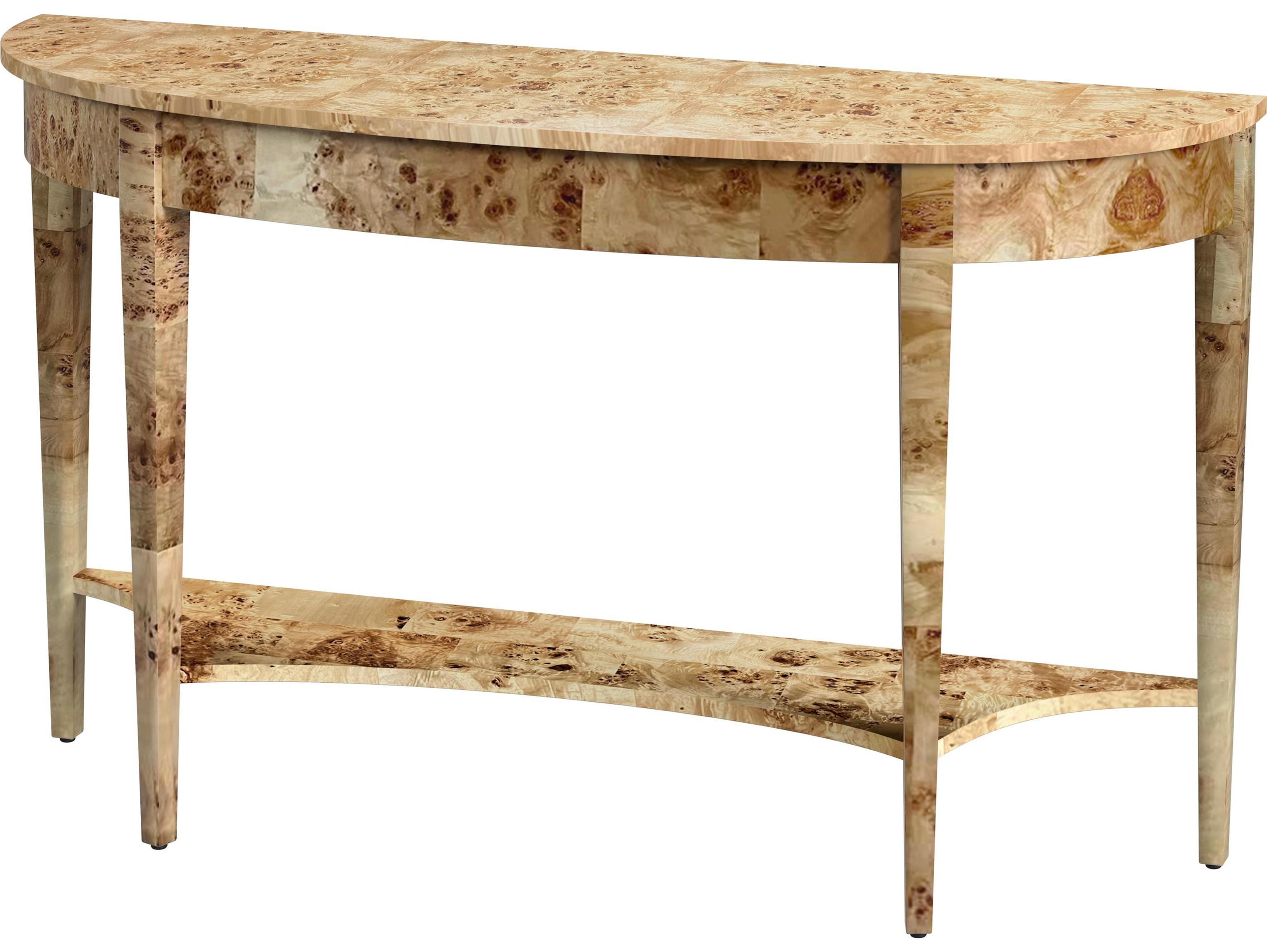 Butler Astor Demilune Wood Light Burl Console Table