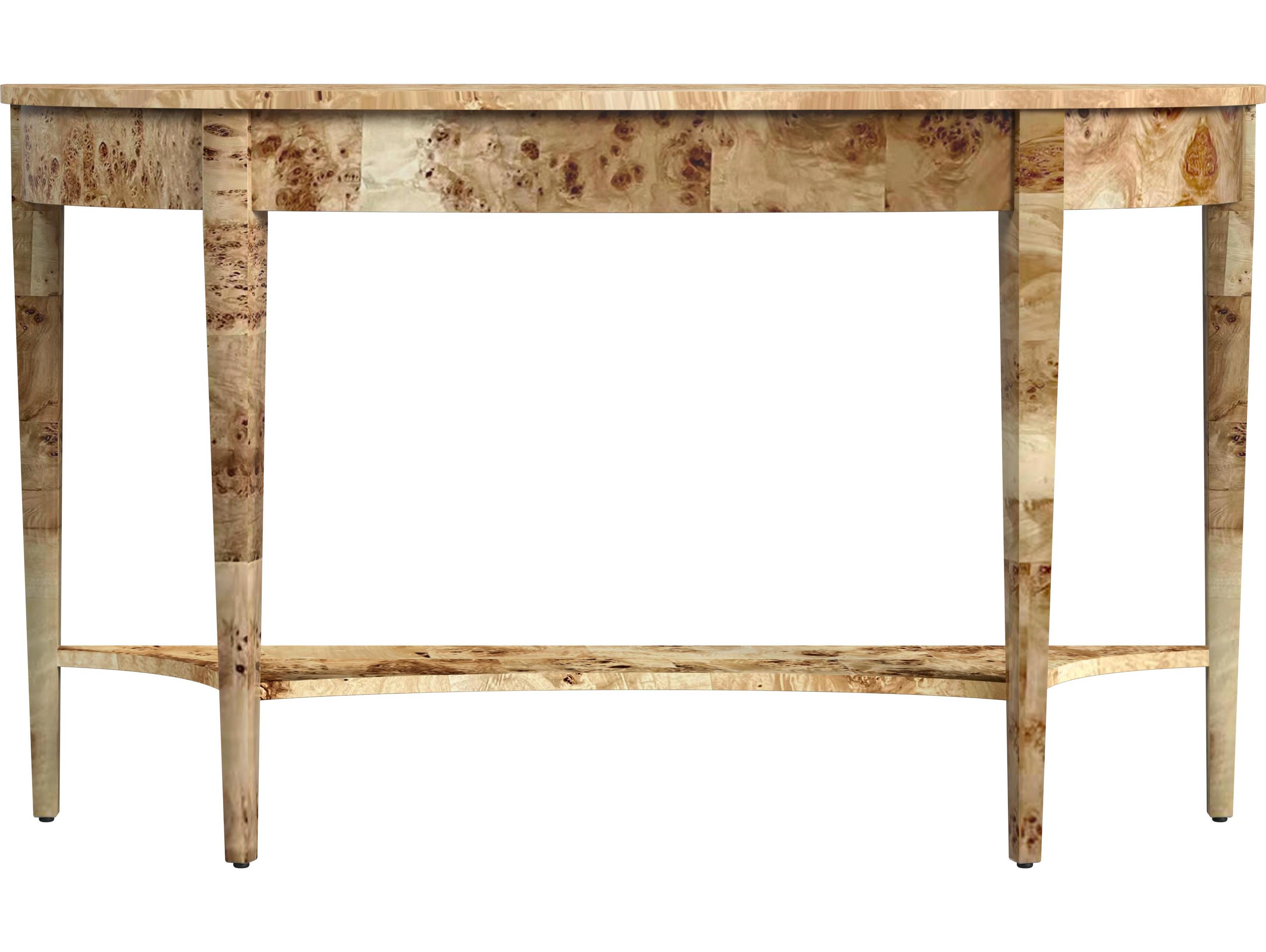 Butler Astor Demilune Wood Light Burl Console Table