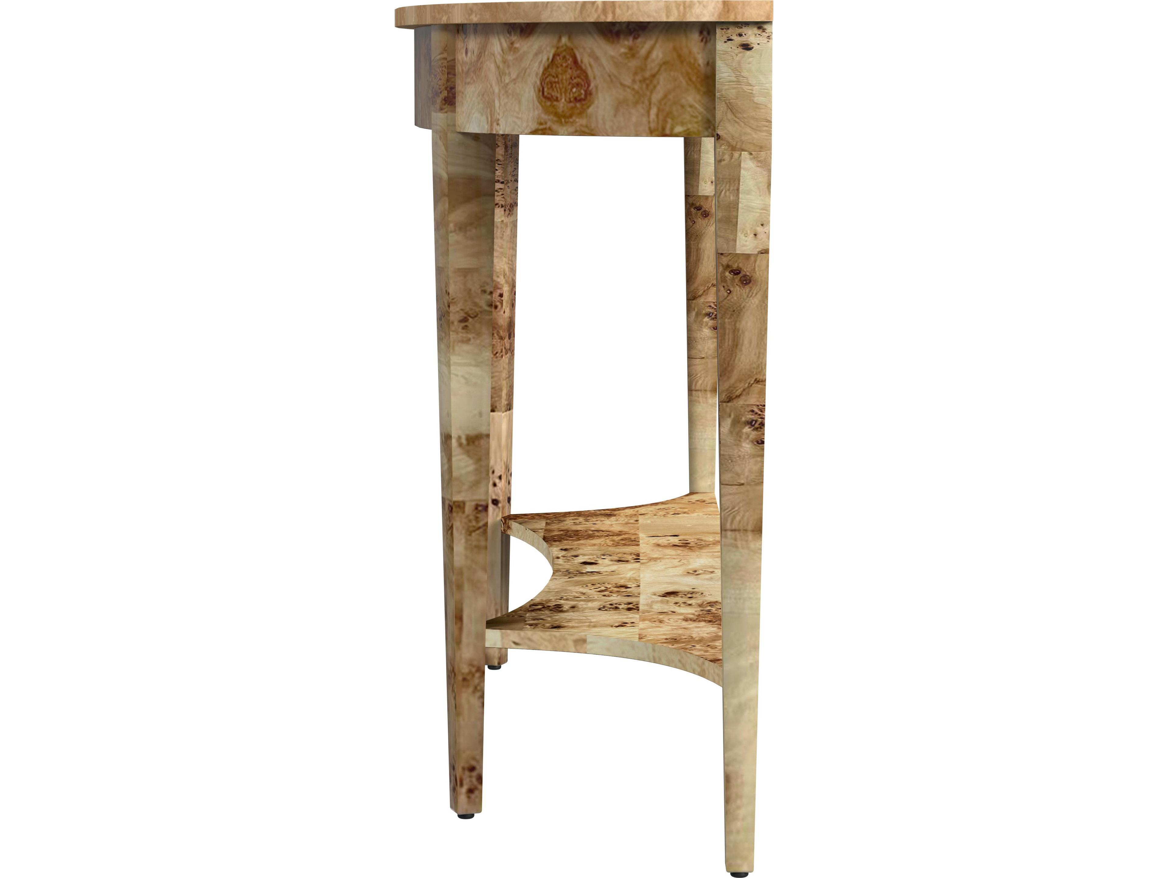 Butler Astor Demilune Wood Light Burl Console Table