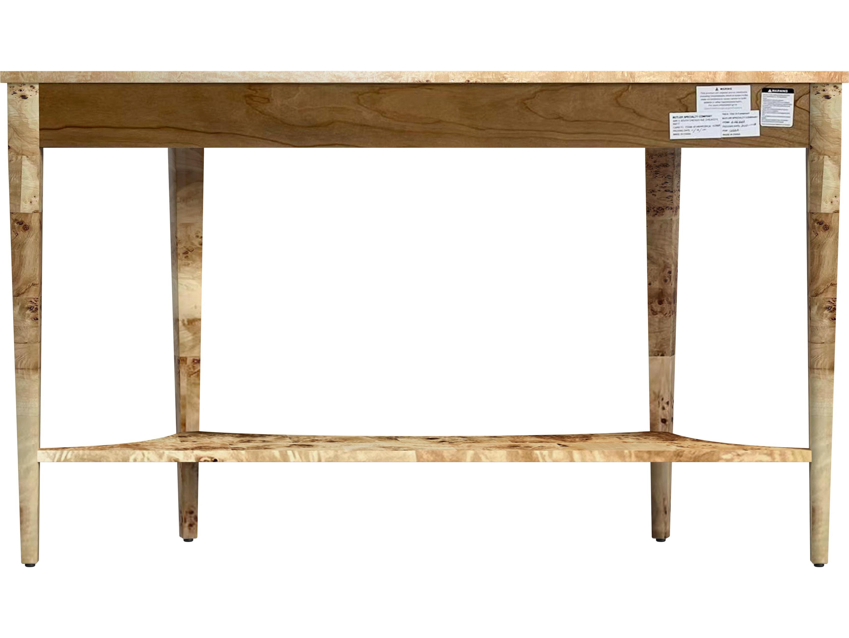Butler Astor Demilune Wood Light Burl Console Table