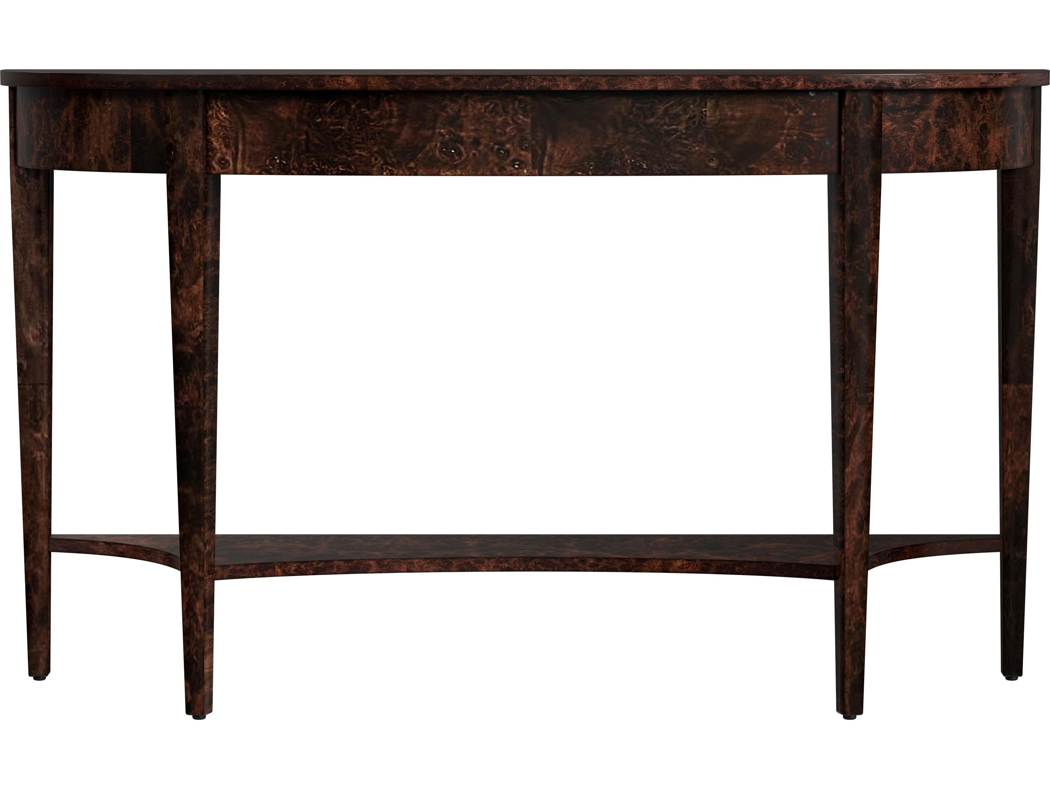 Butler Astor Demilune Wood Dark Burl Console Table