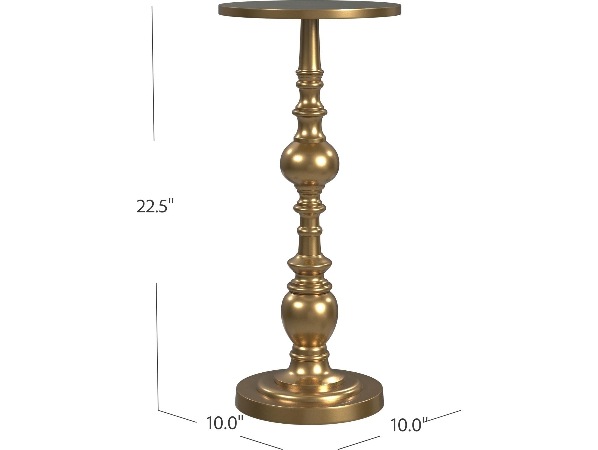 Butler Darien Round Metal Polished Gold End Table