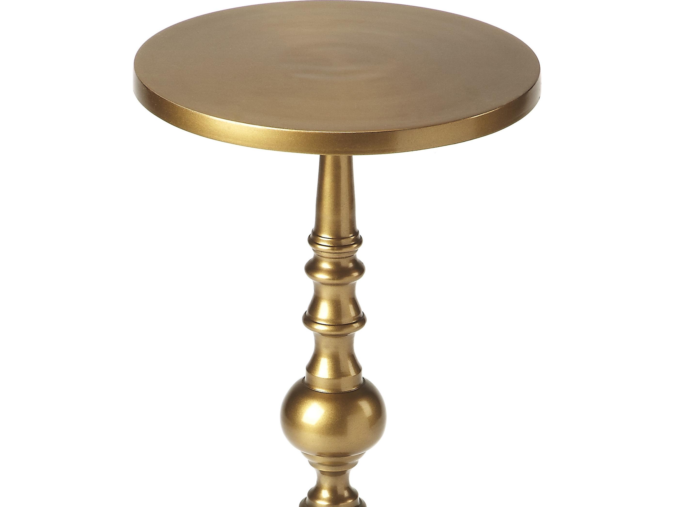Butler Darien Round Metal Polished Gold End Table