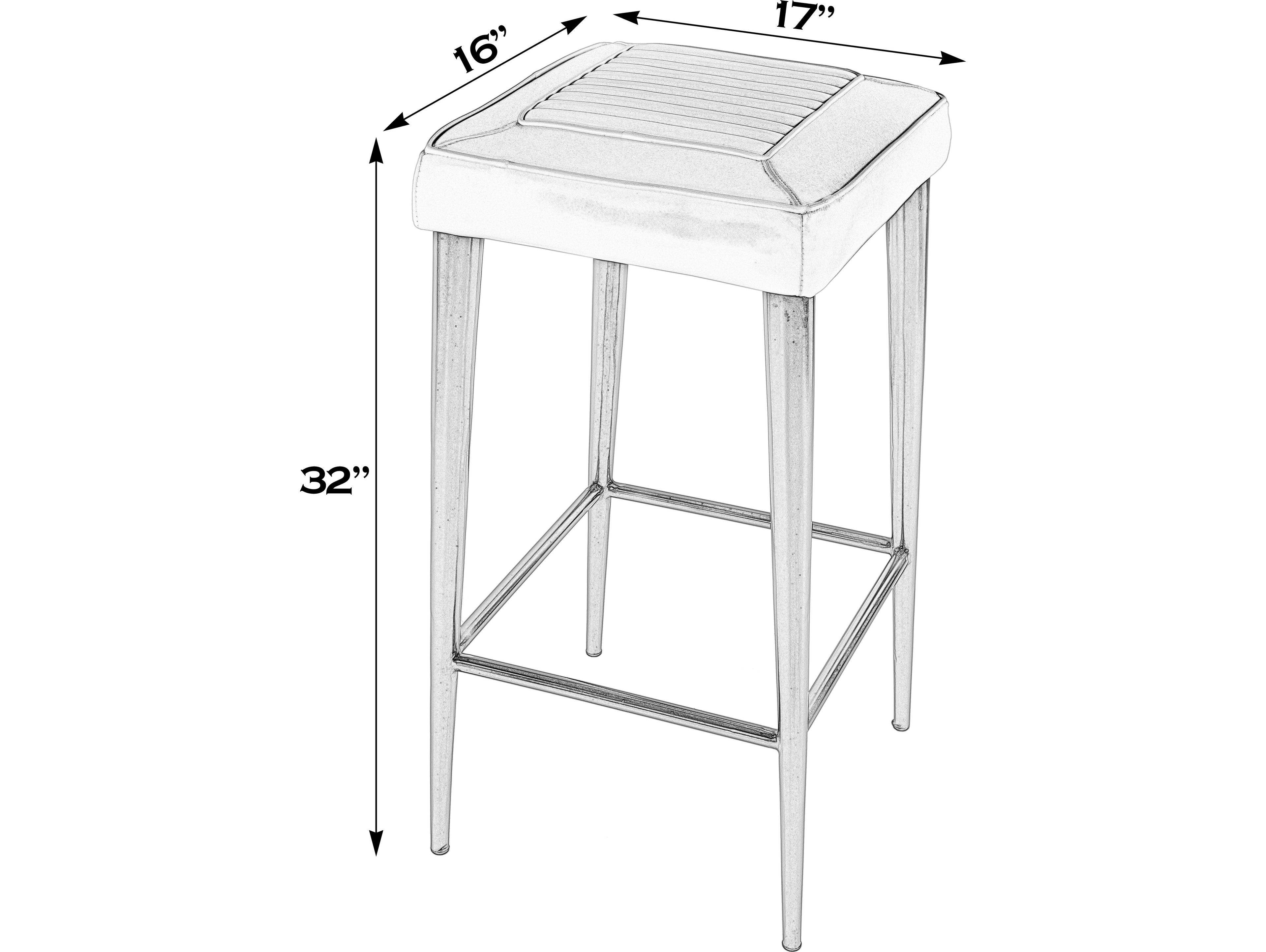 Butler Maxwell Black Leather Bar Stool