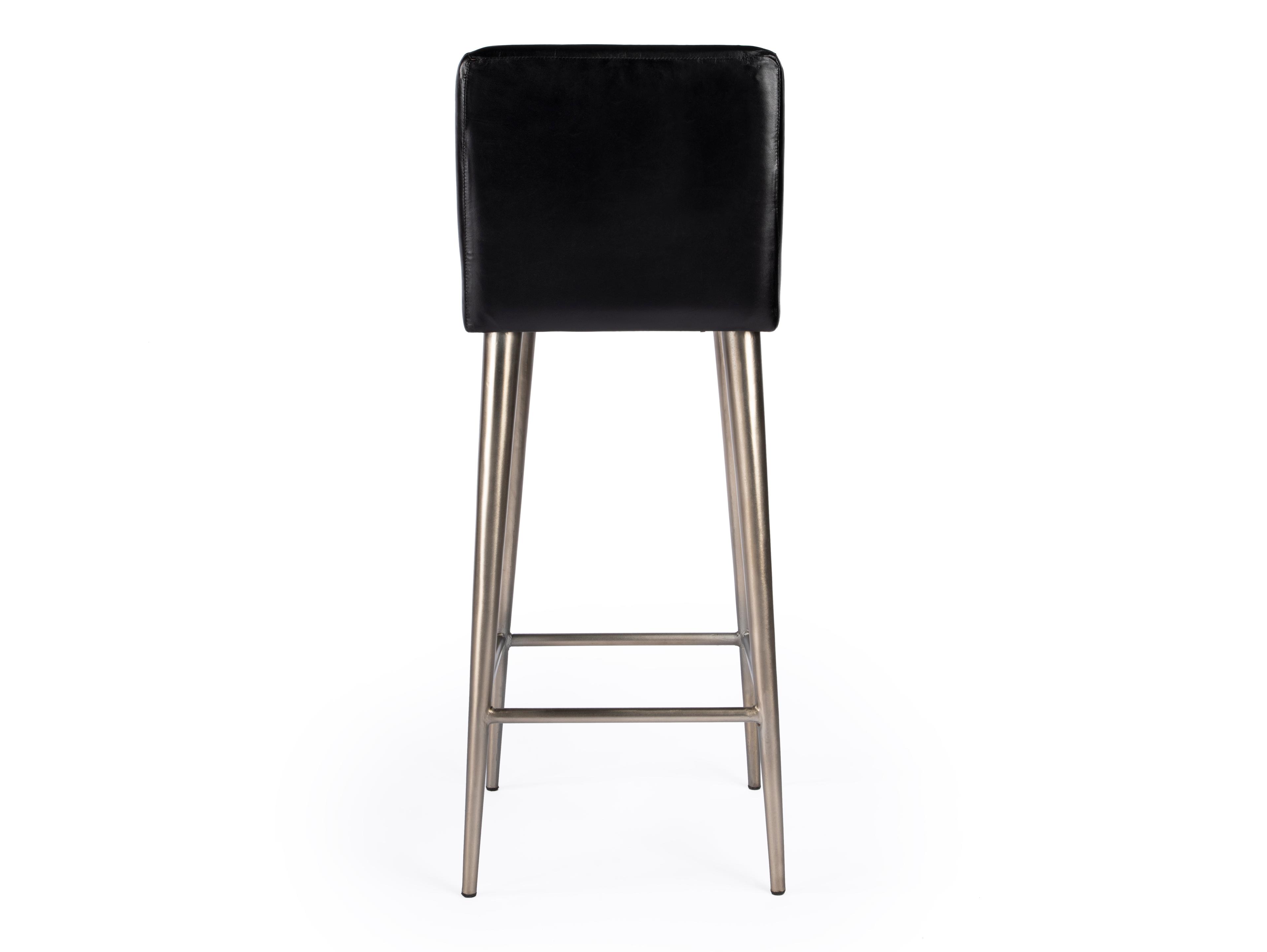 Butler Maxwell Black Leather Bar Stool