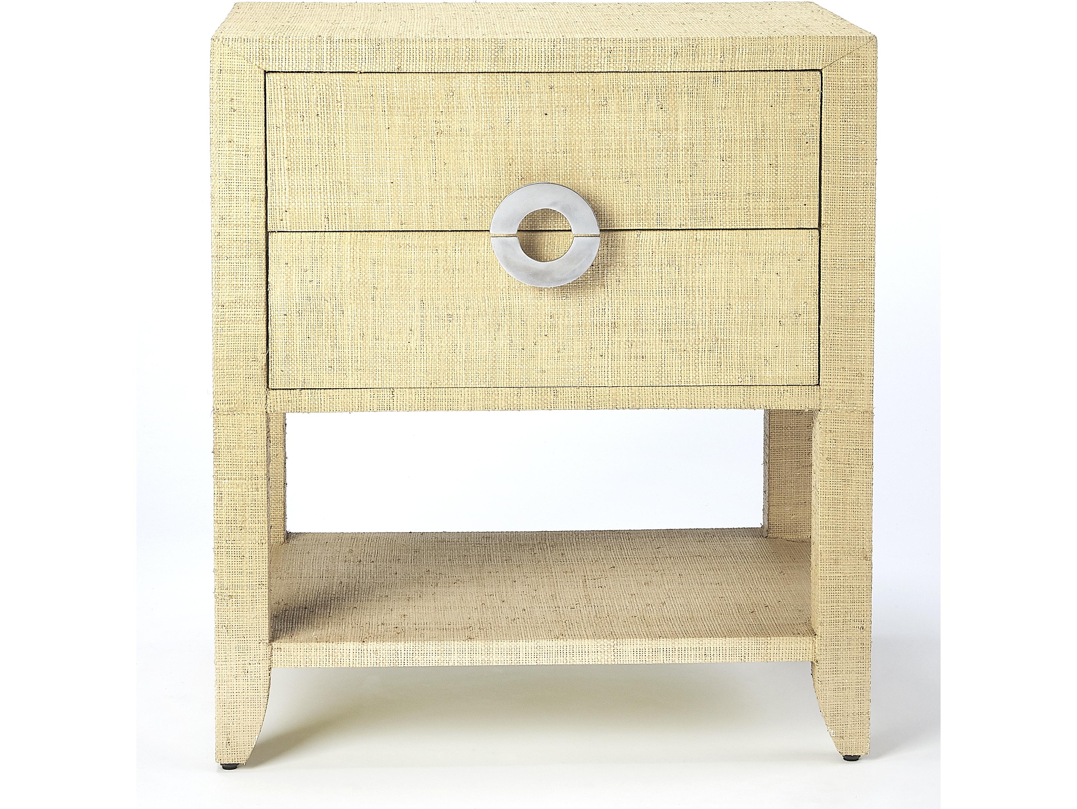 Butler Amelle 2-Drawers Beige Plywood Nightstand