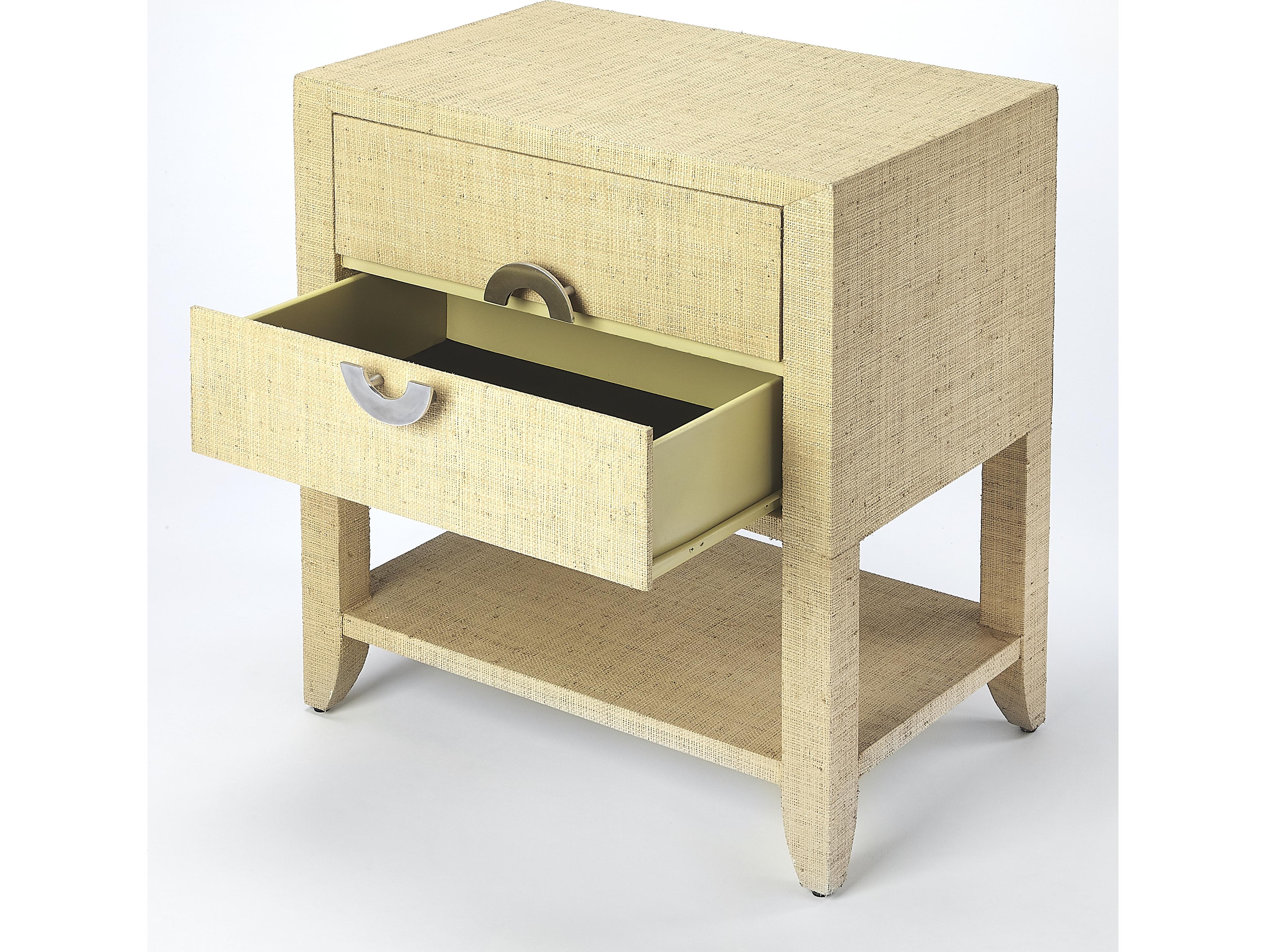 Butler Amelle 2-Drawers Beige Plywood Nightstand