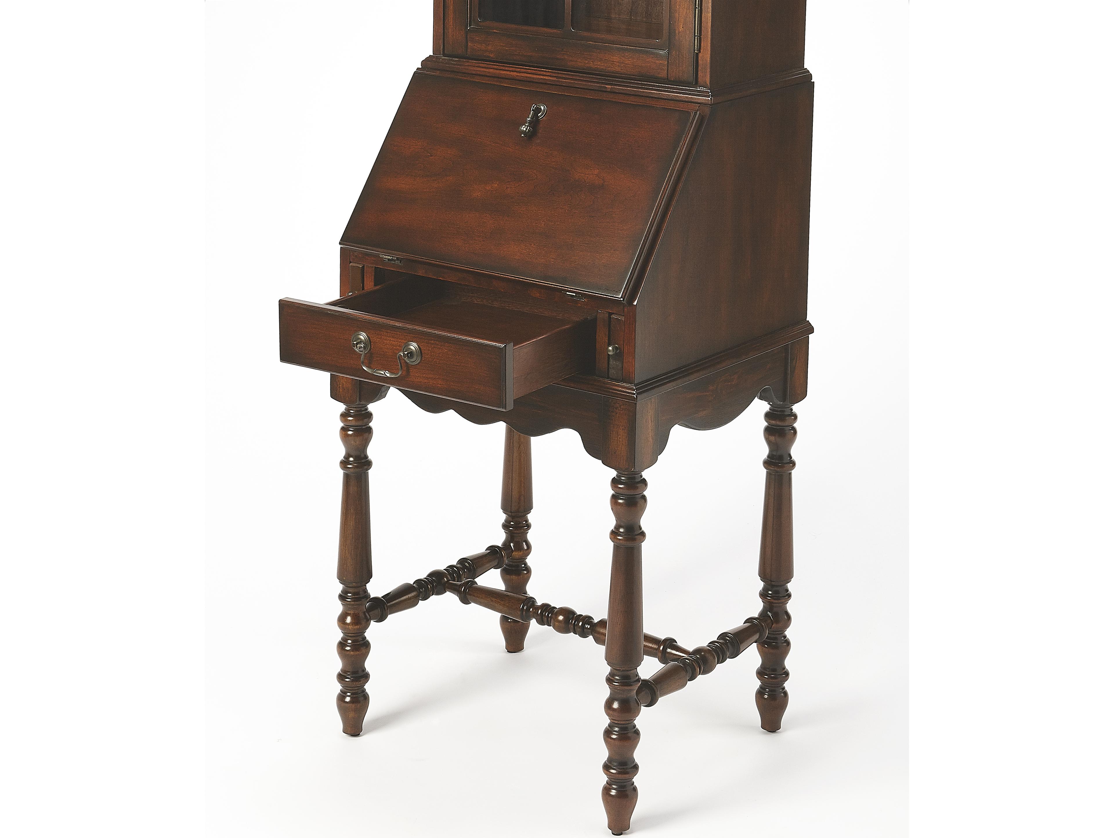 Butler Newlark Cherry Brown Poplar Wood Secretary Desk