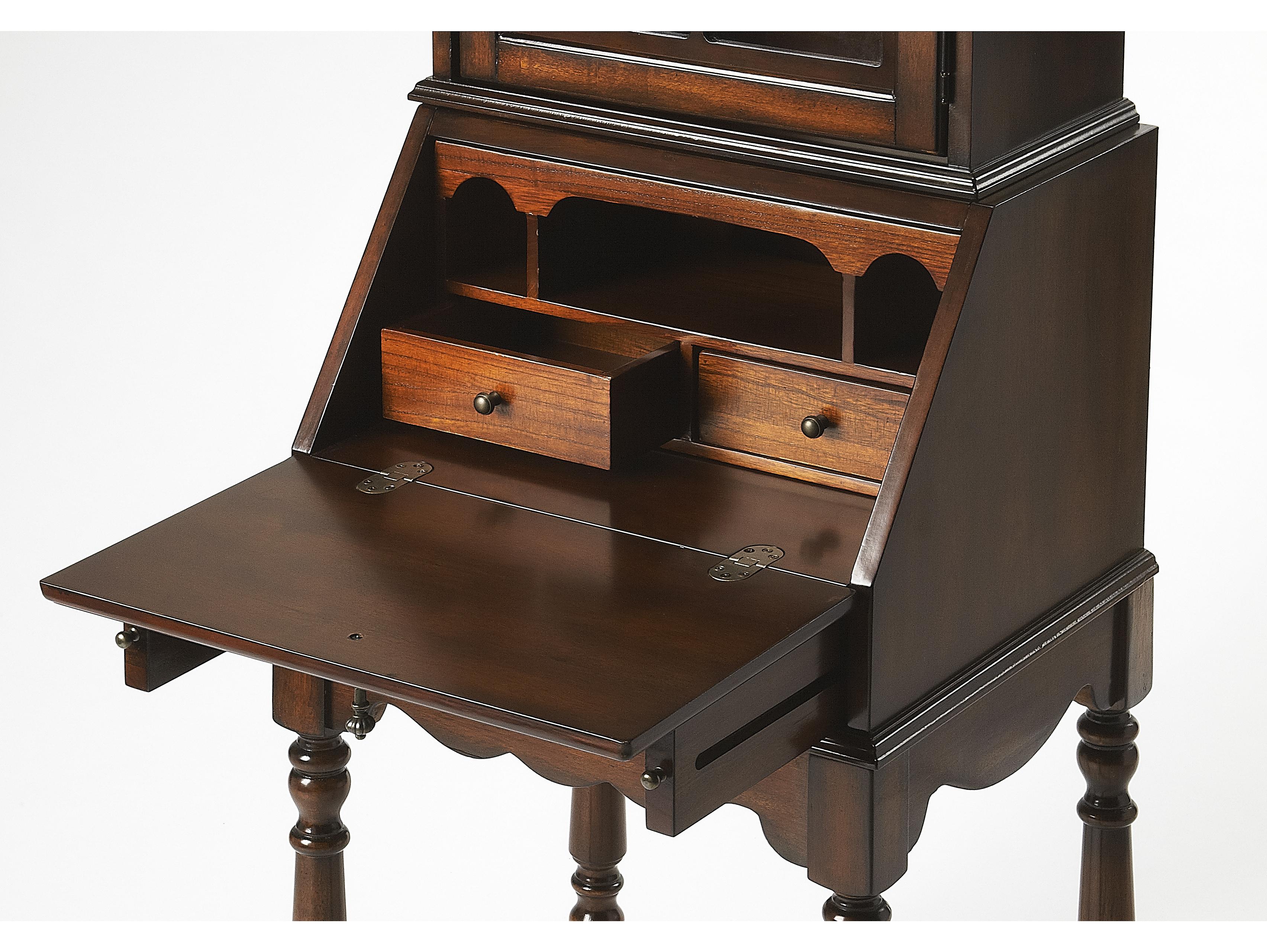 Butler Newlark Cherry Brown Poplar Wood Secretary Desk