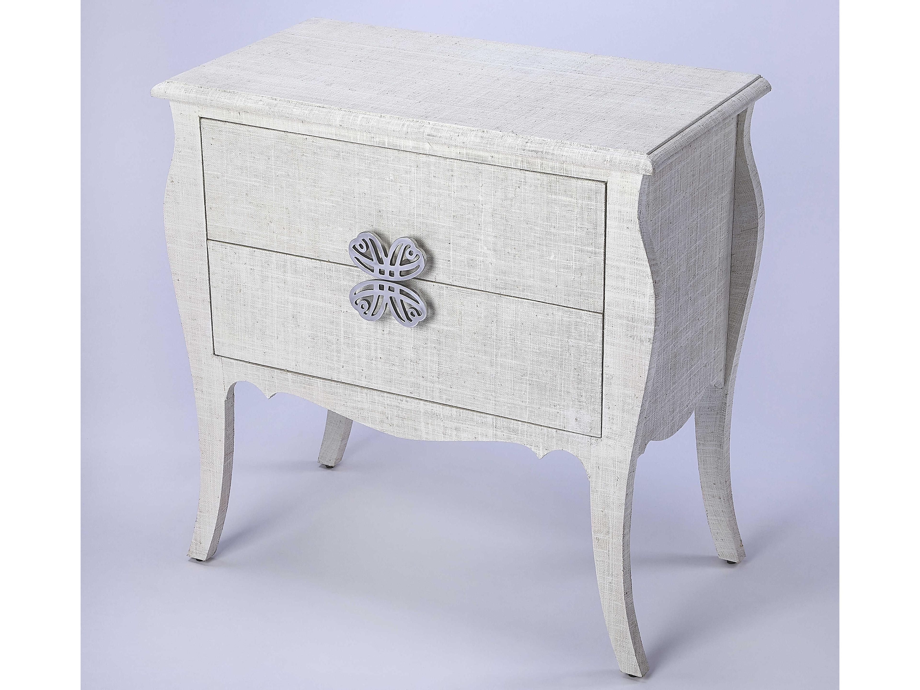 Butler Felicia White Raffia Plywood Accent Chest