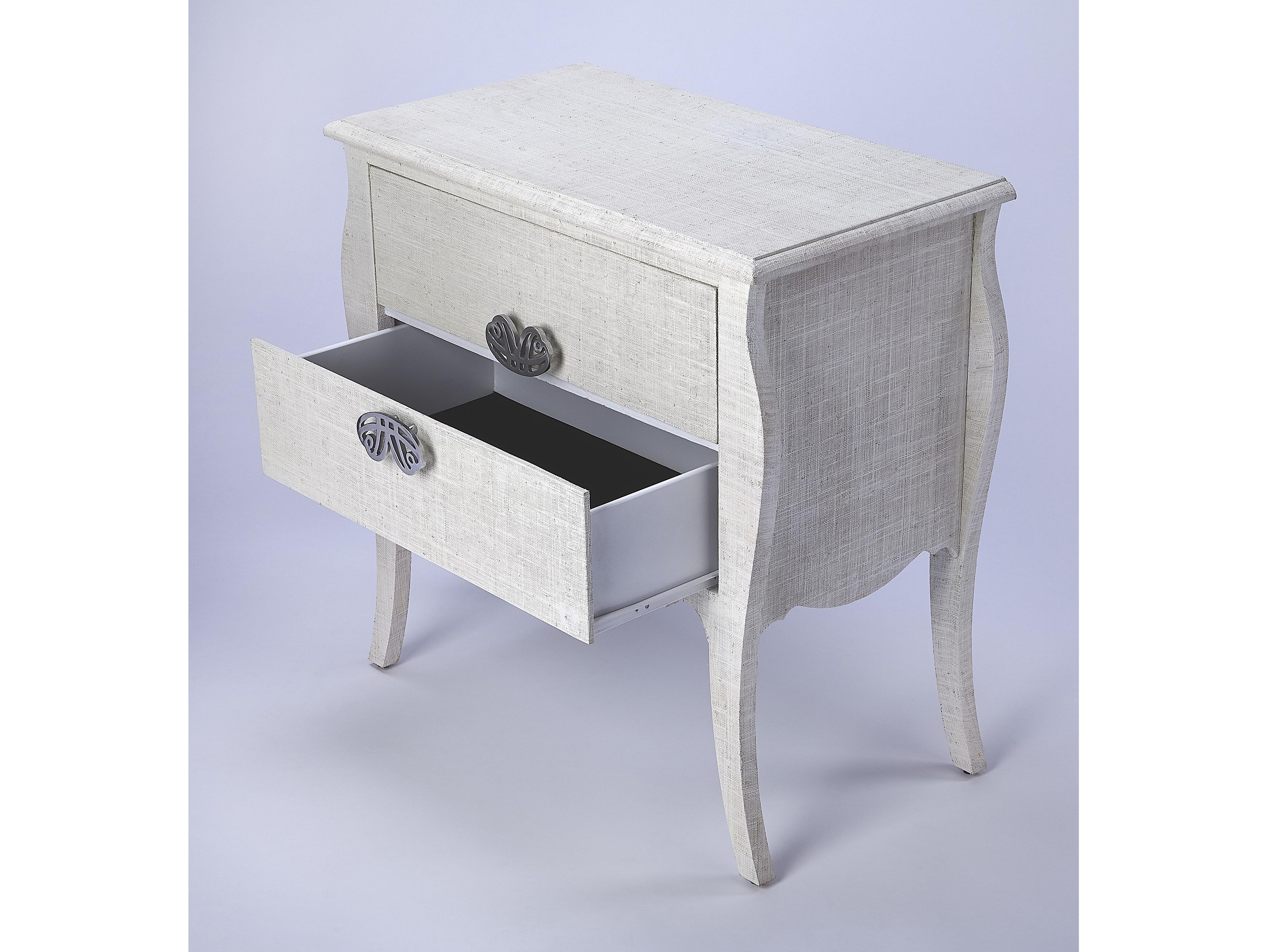 Butler Felicia White Raffia Plywood Accent Chest