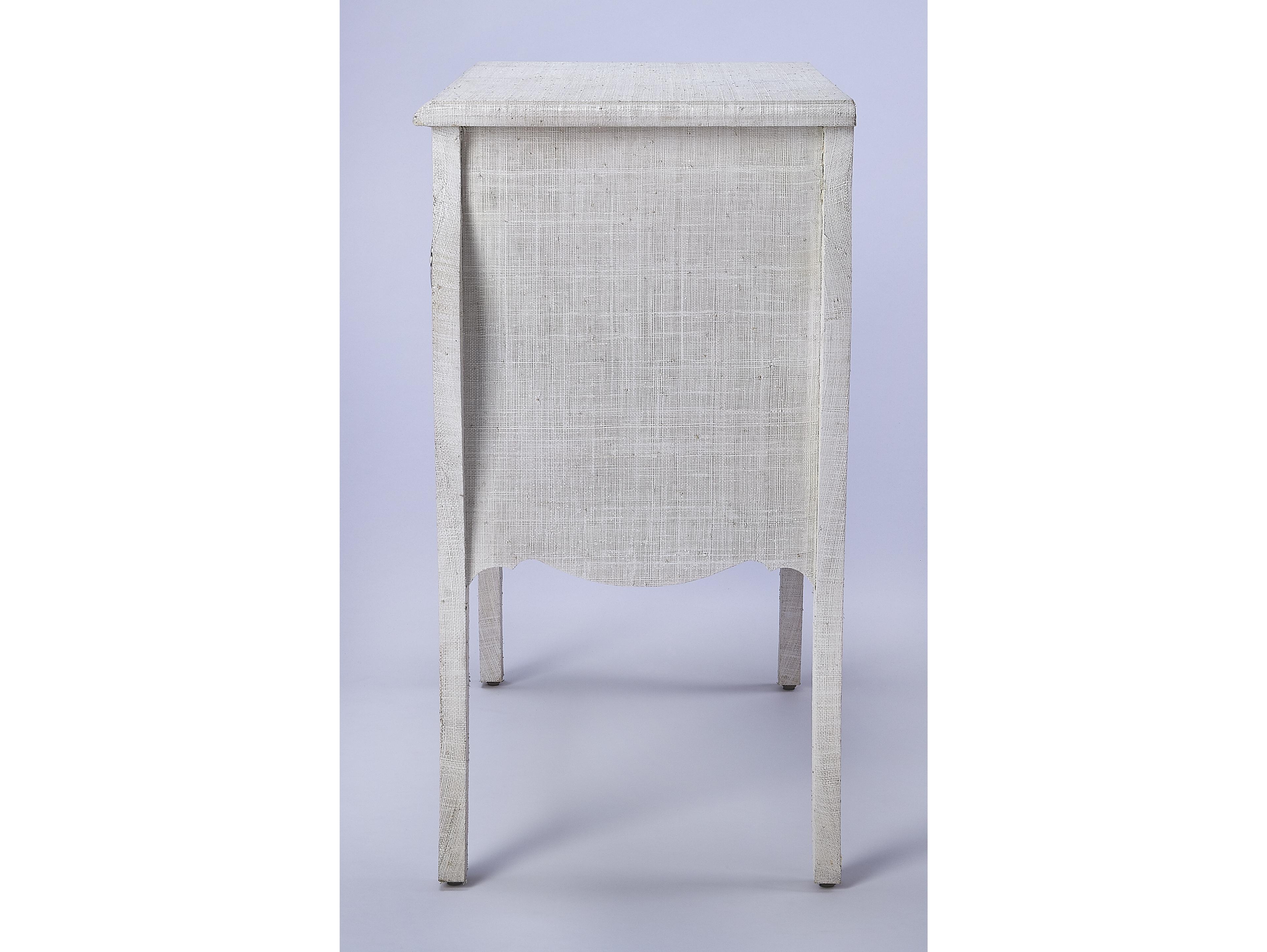 Butler Felicia White Raffia Plywood Accent Chest