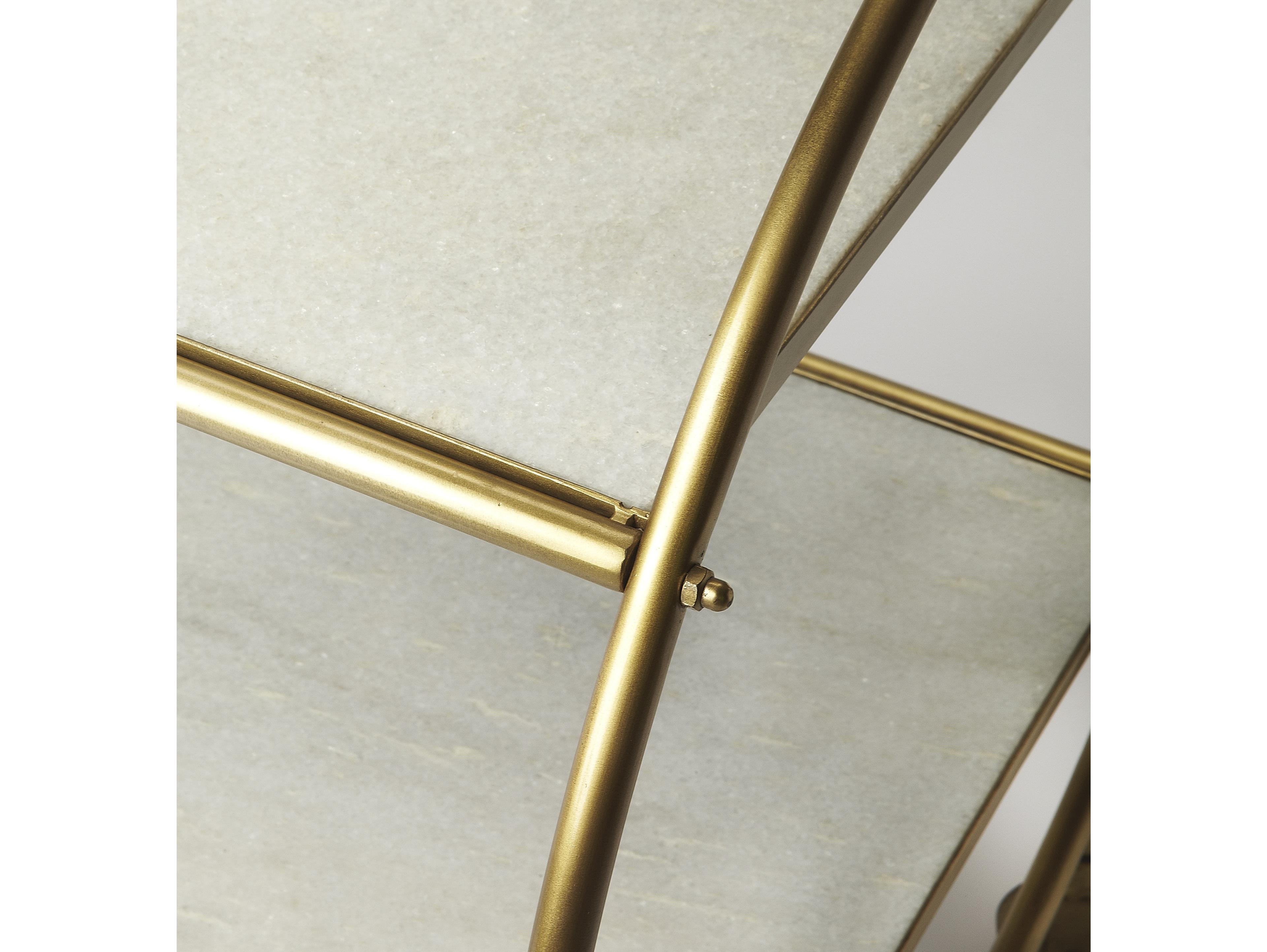 Butler Orian Gold Marble And Metal Bar Cart