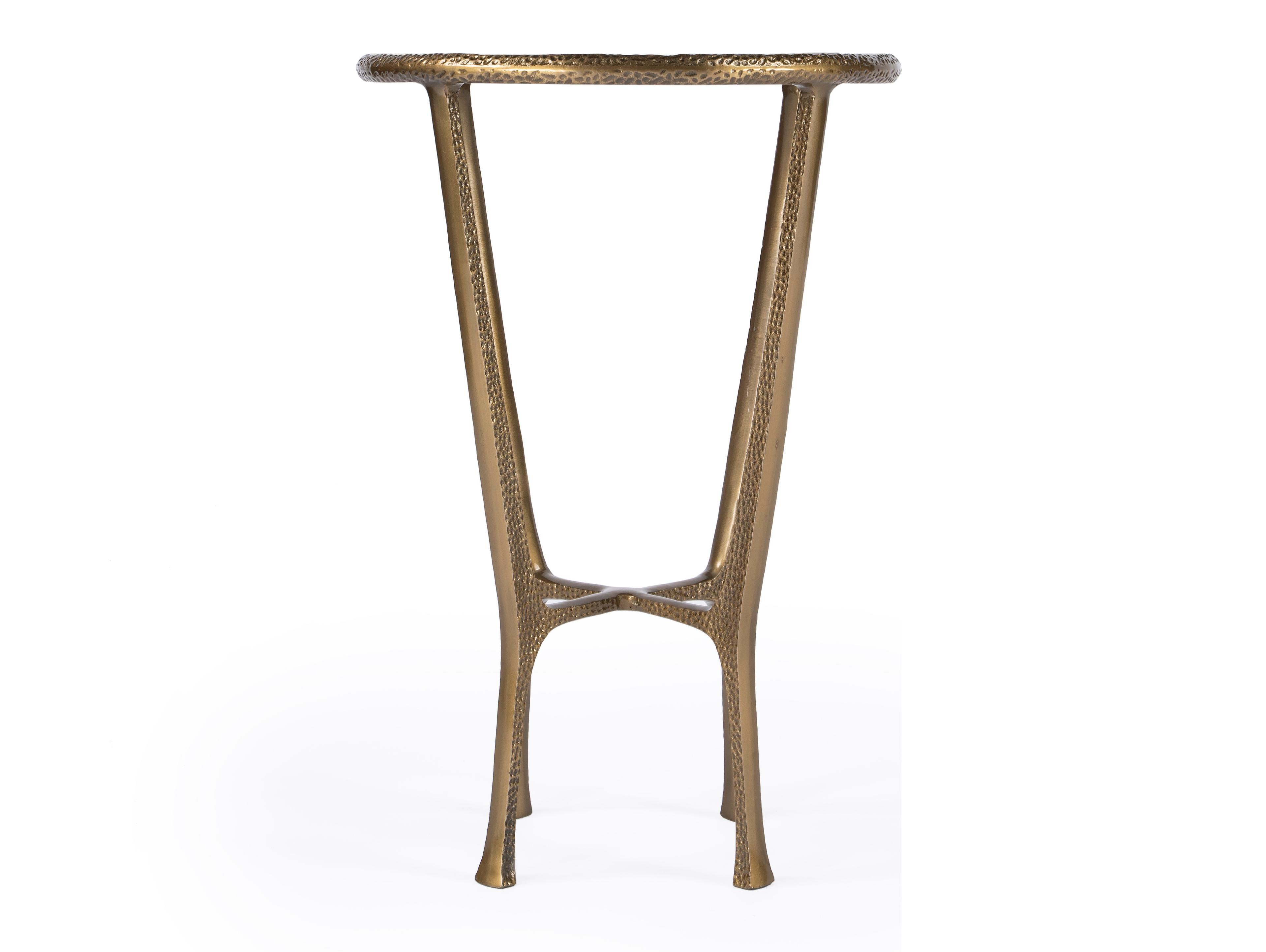 Butler Switlania Round Metal & Marble End Table