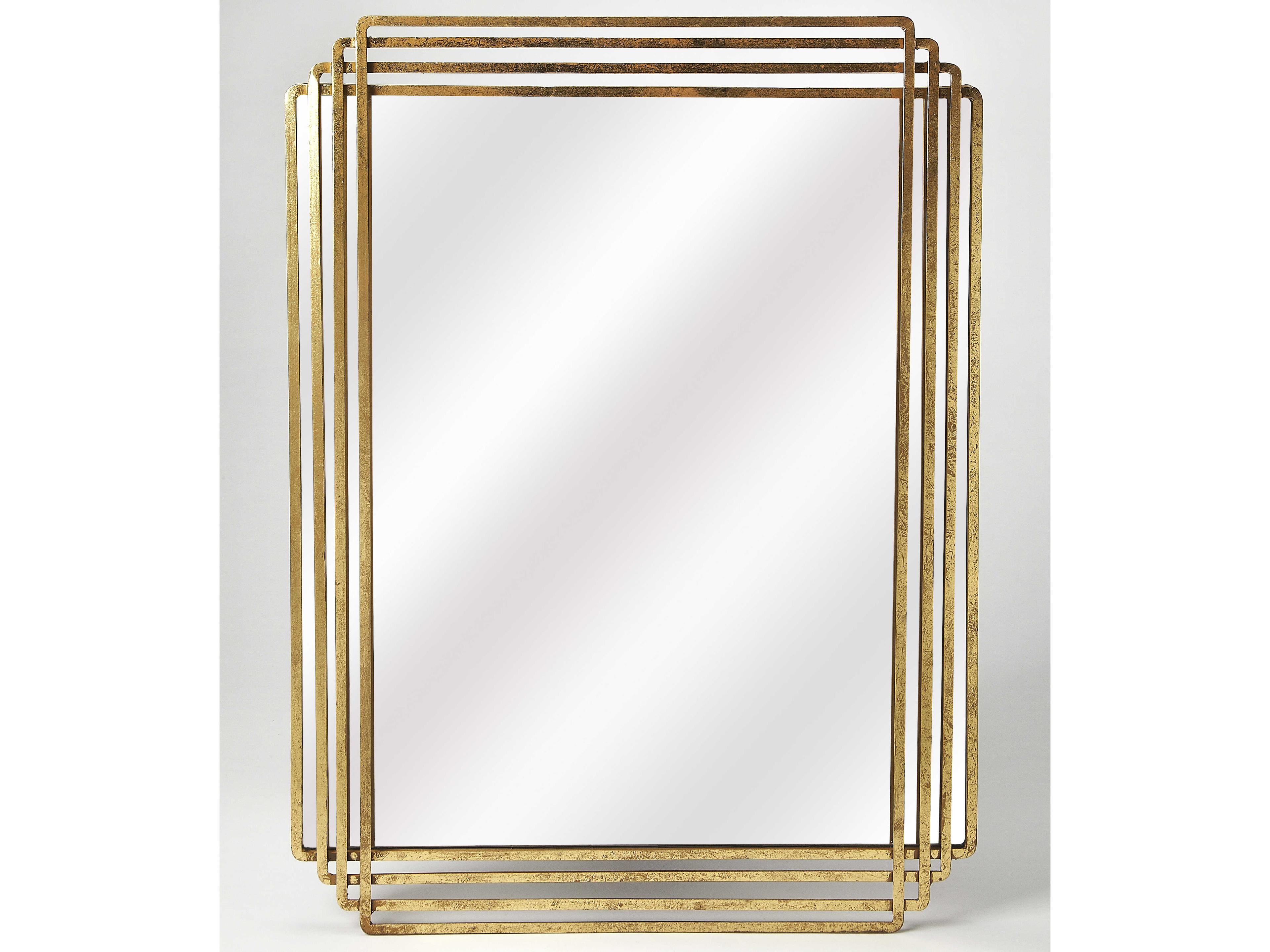 Butler Uptown Antique Gold Rectangular Wall Mirror
