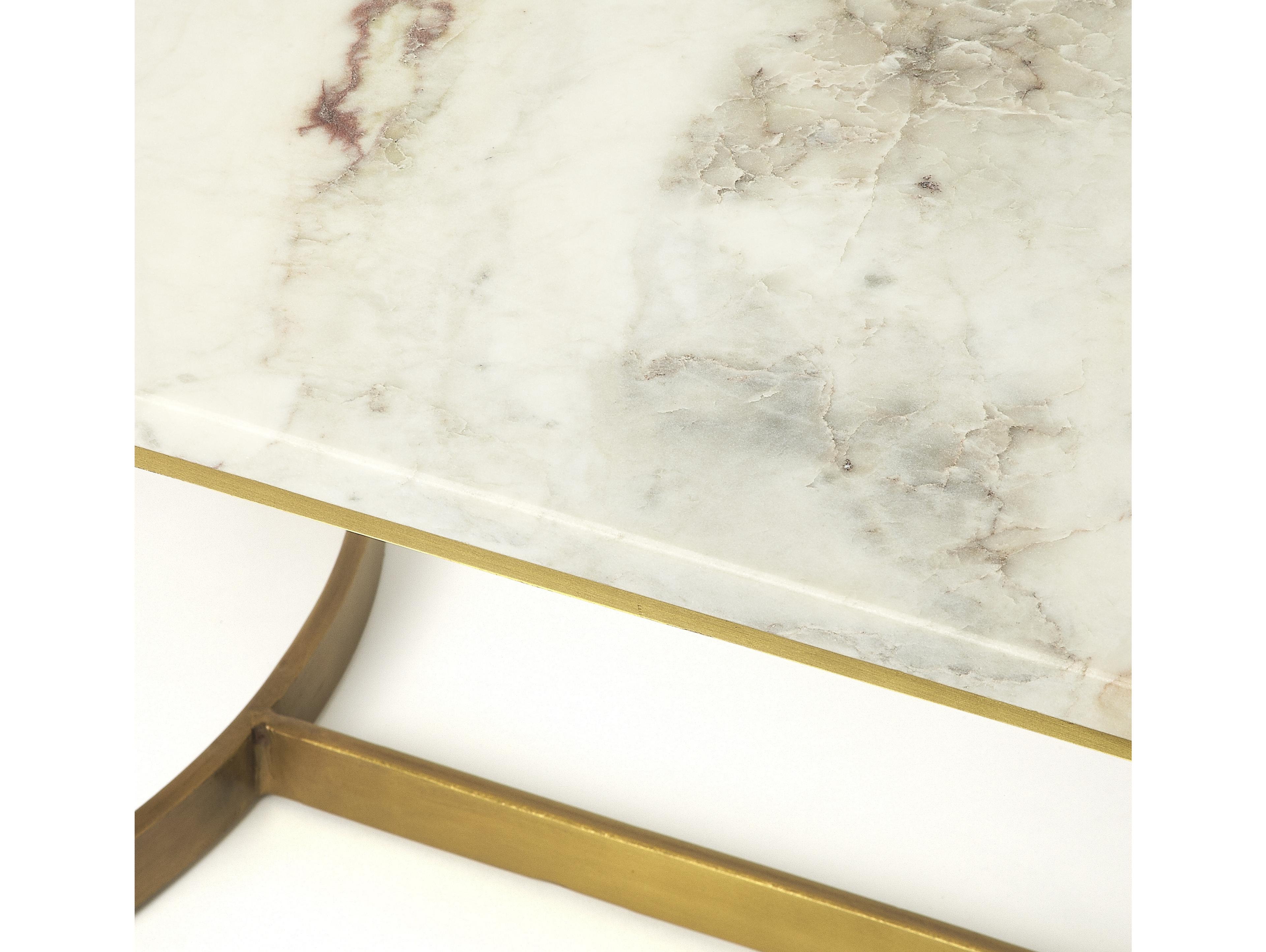 Butler Corsini Rectangular Marble & Metal Coffee Table