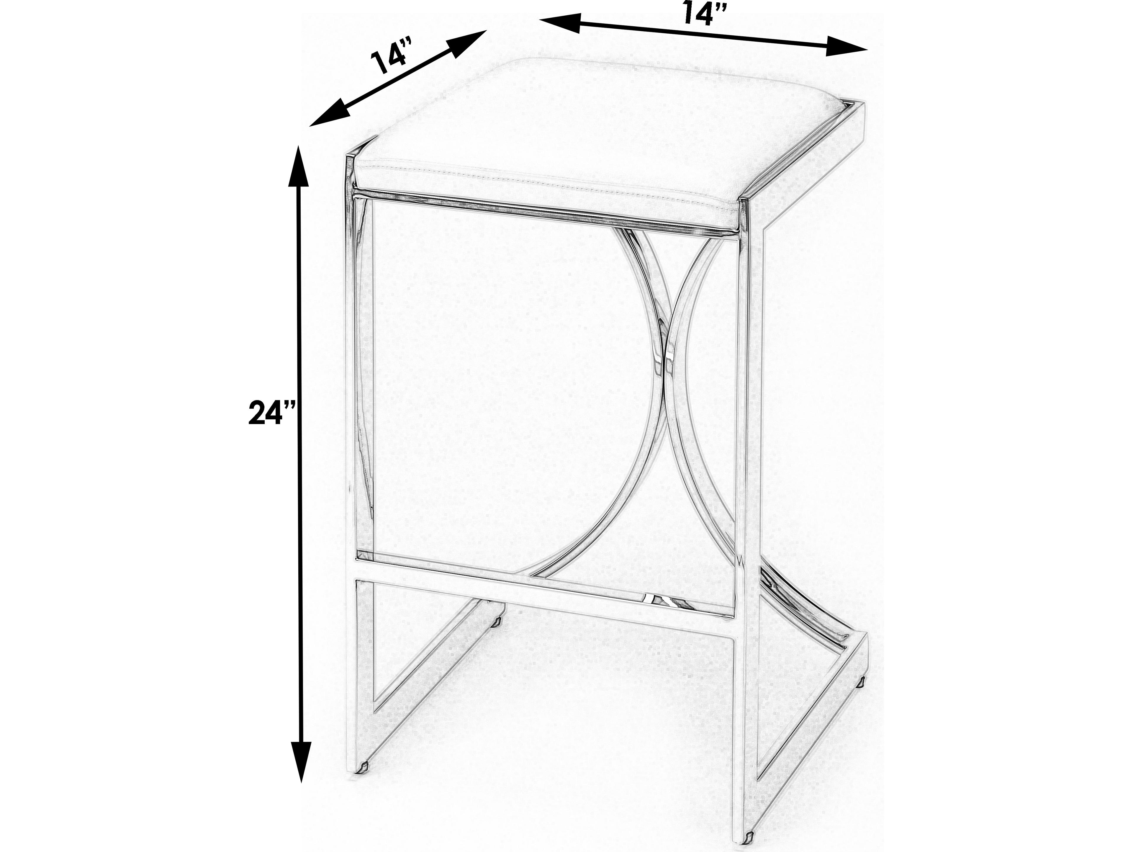 Butler Natalya Nickel Faux Leather Counter Stool