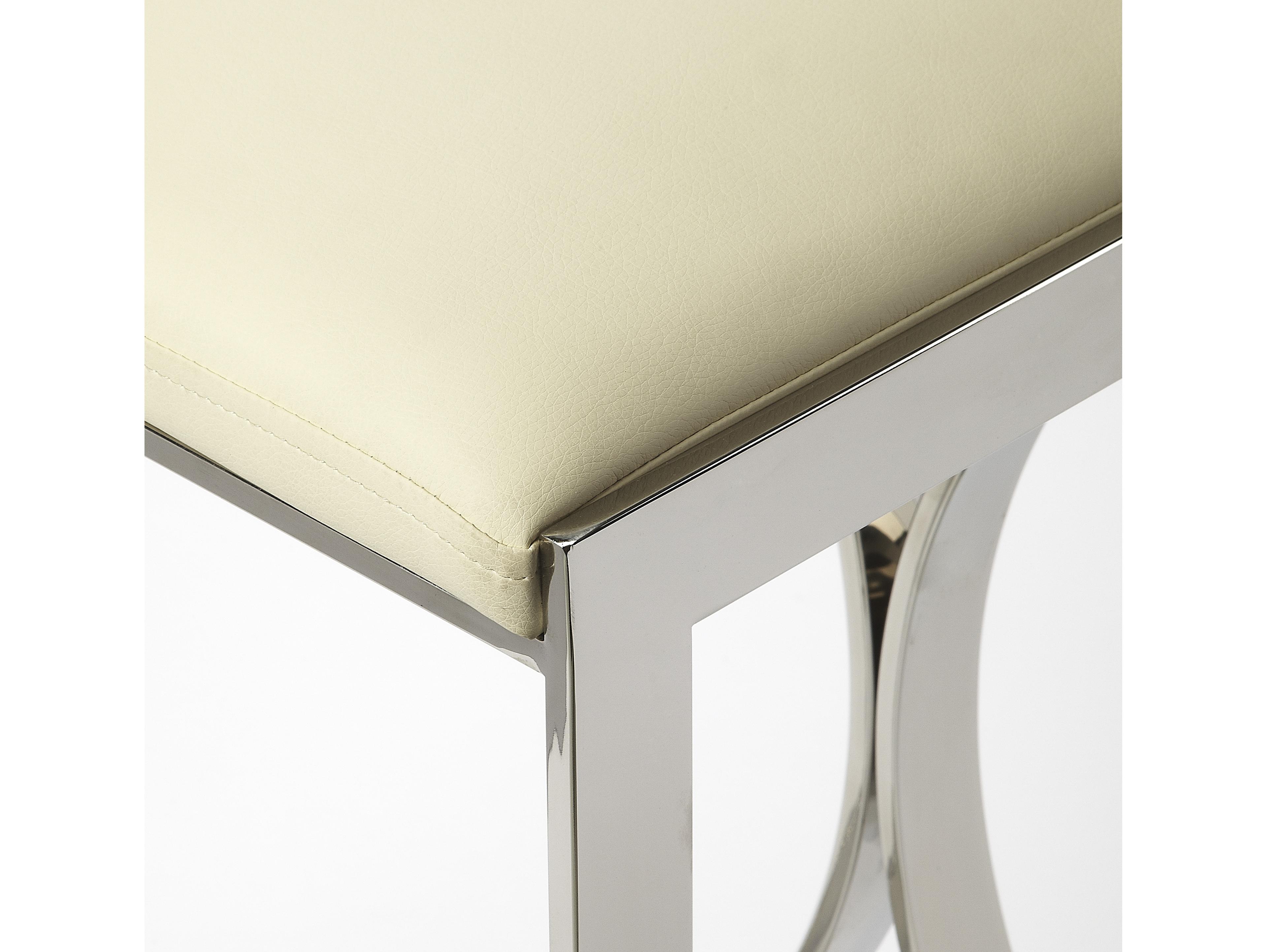 Butler Natalya Nickel Faux Leather Counter Stool