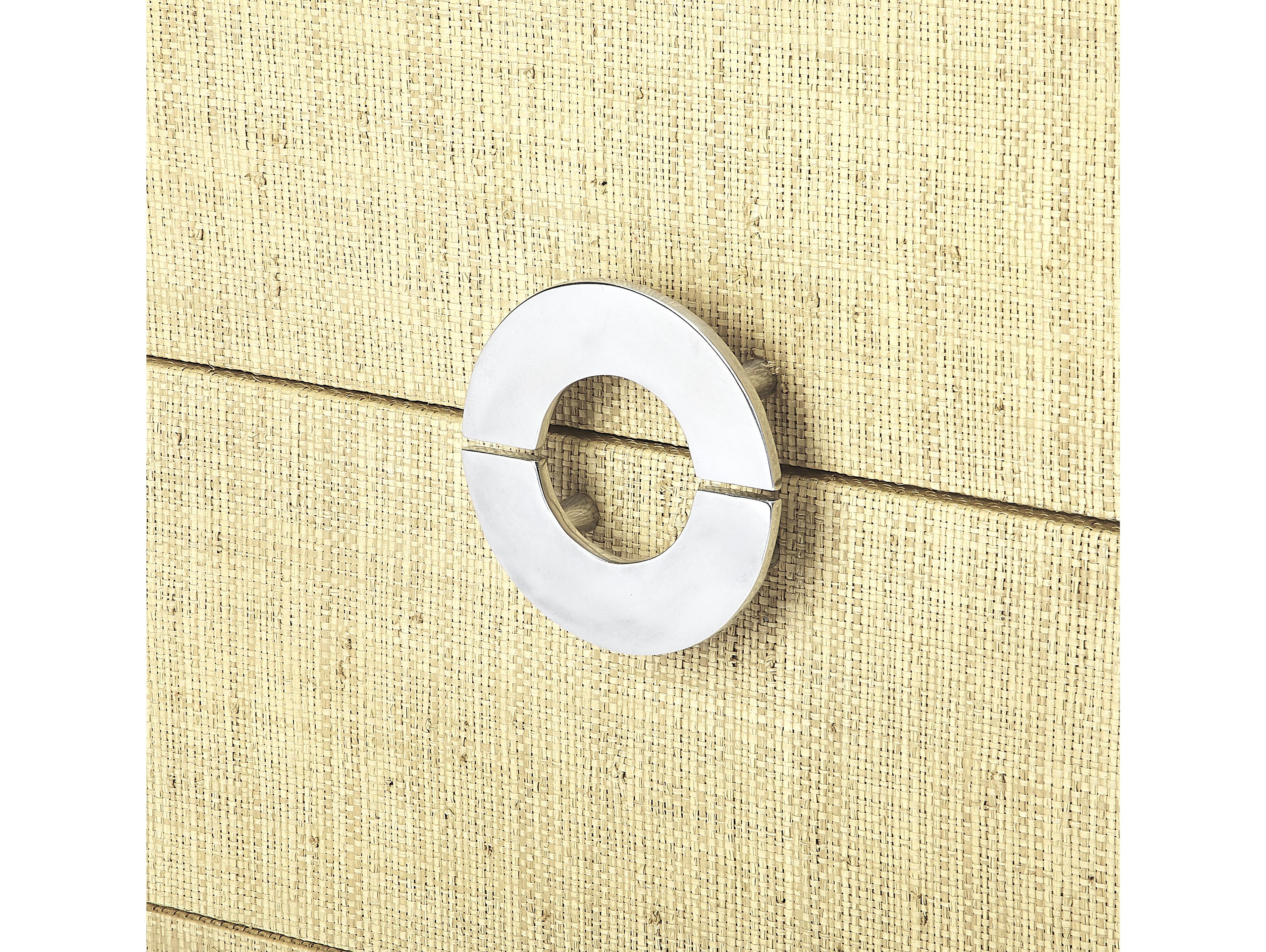 Butler Amelle Cream Raffia Beige Mahogany Wood Accent Chest