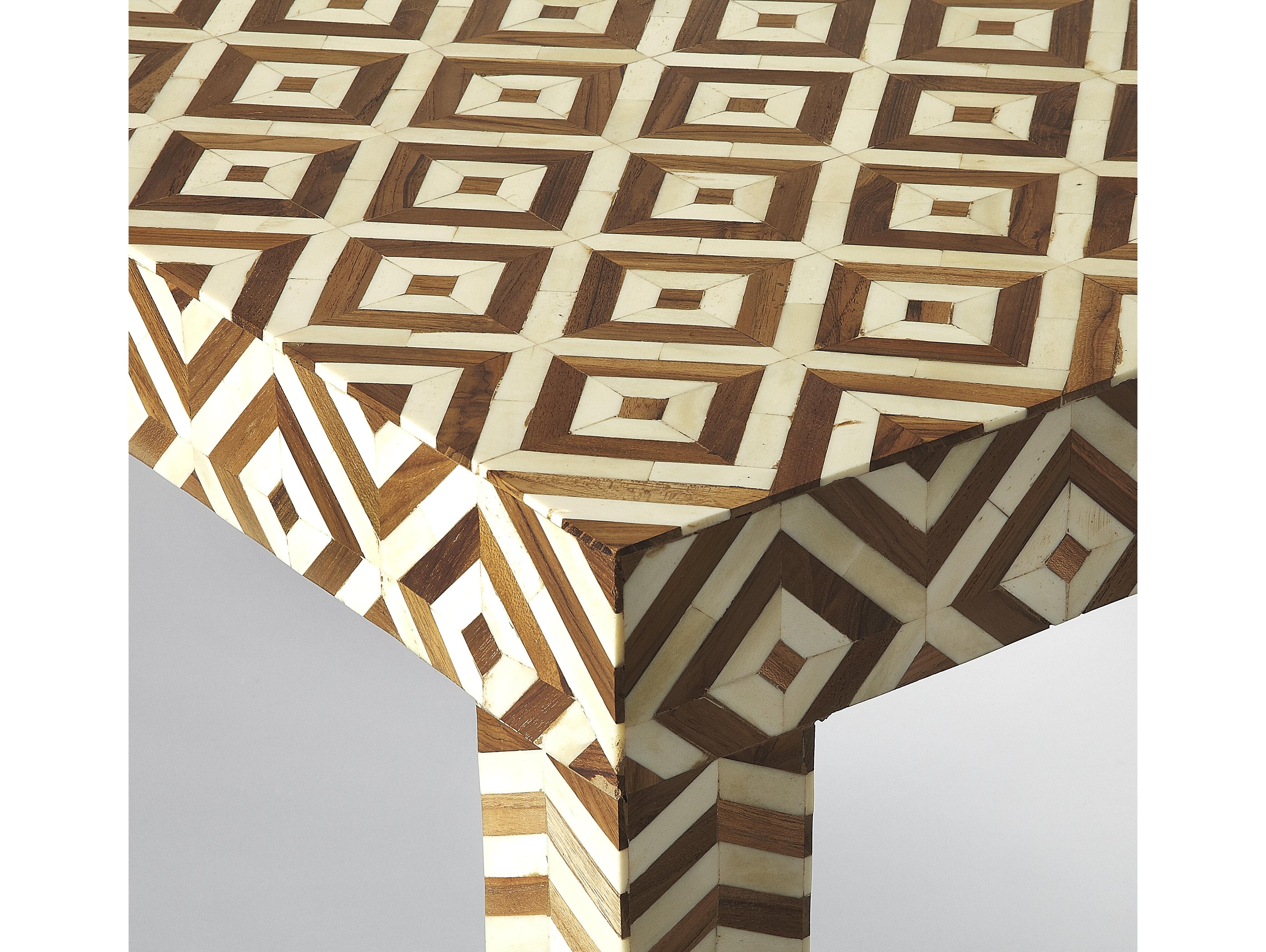 Butler Crispin Wood & Bone Inlay Brown Accent Bench