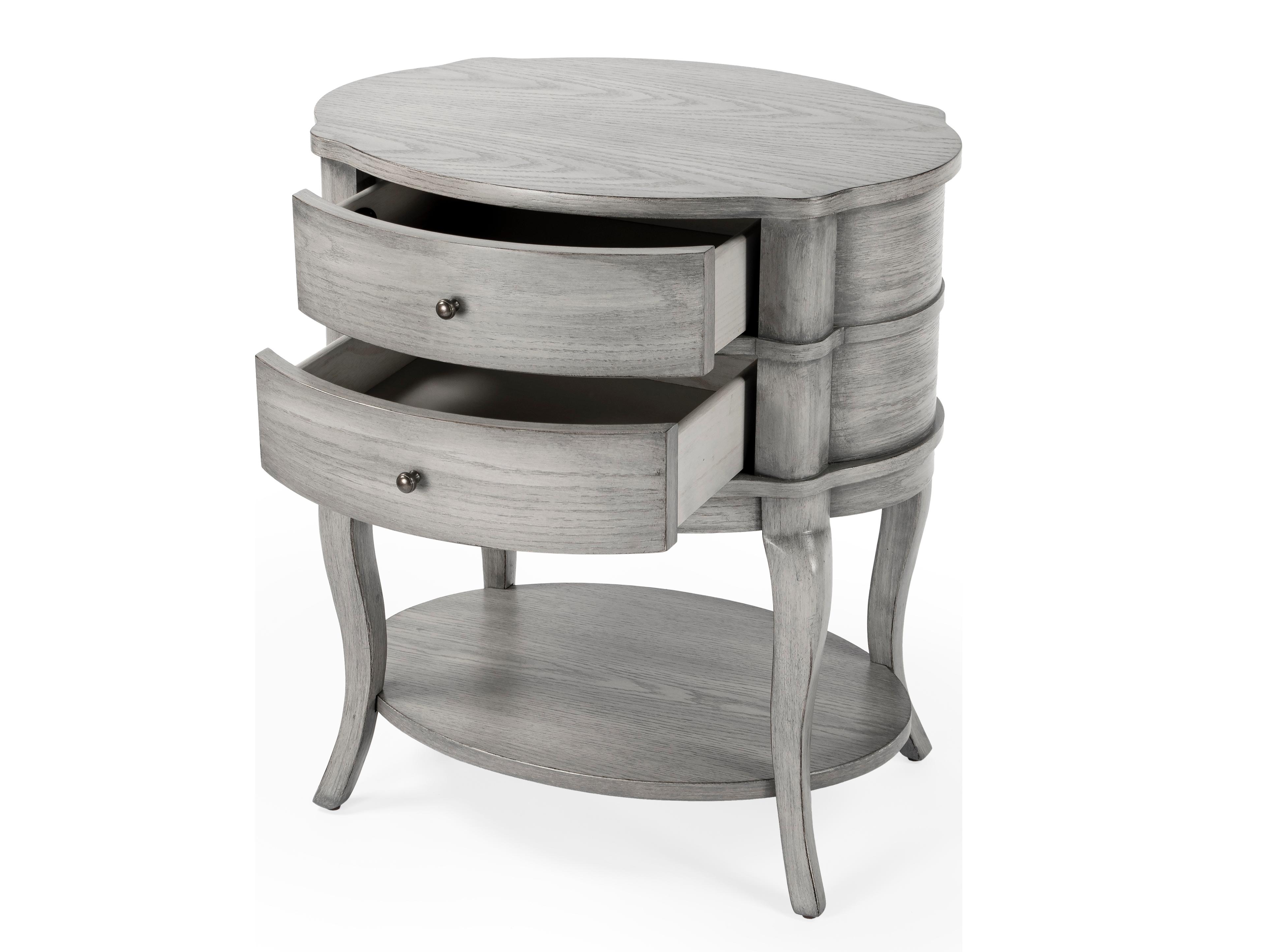 Butler Jarvis Oval Wood Gray End Table