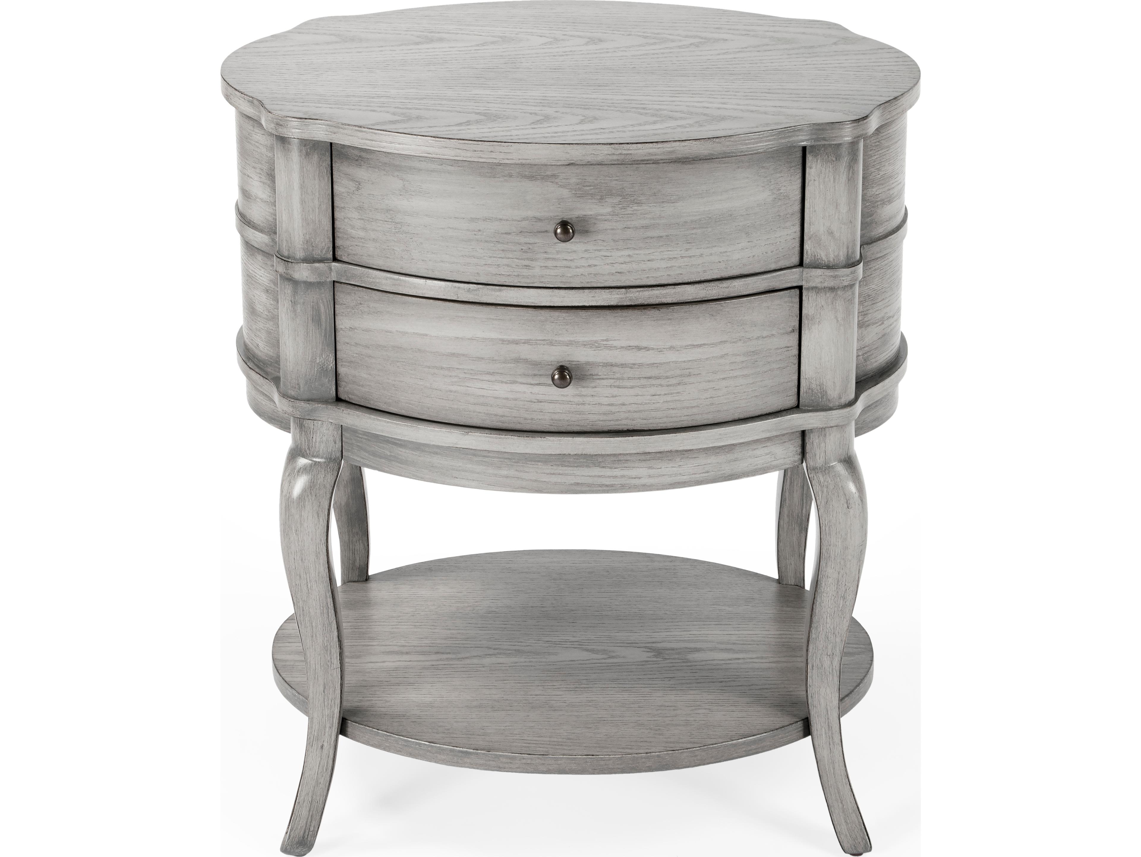 Butler Jarvis Oval Wood Gray End Table